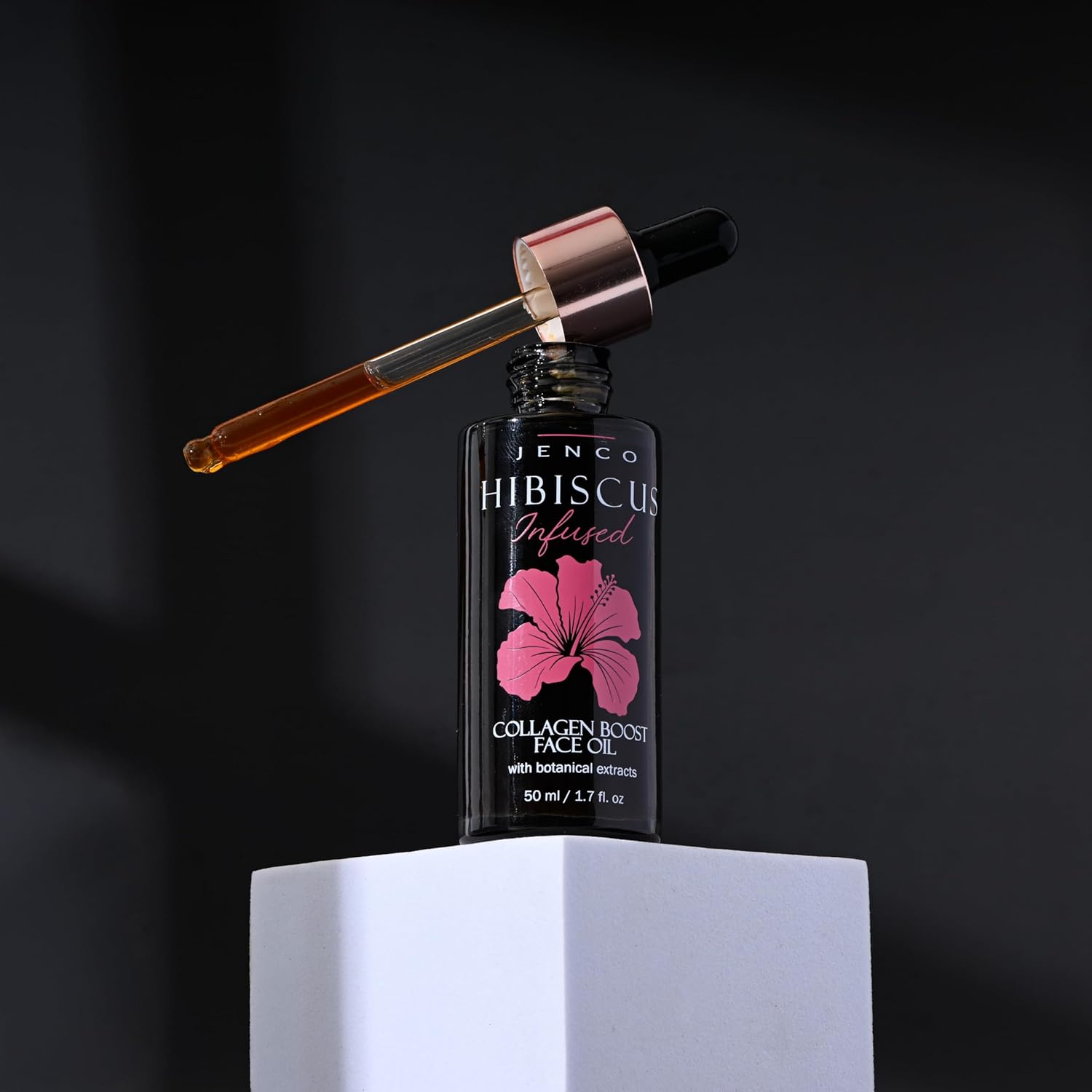 JENCO Skincare Hibiscus Collagen Boost Face Oil with White Lupin Seed Extract and Organic Hibiscus Seed Oil, Anti-Aging Benefits for All Skin Types, Fragrance-Free - Image 2