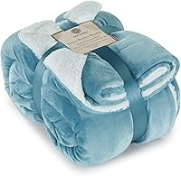 Vista 12 de Genteele Manta de Tiro Sherpa Súper Suave Reversible Ultra Lujosa de Felpa, 40 x 50 pulgadas, Negro/Gris