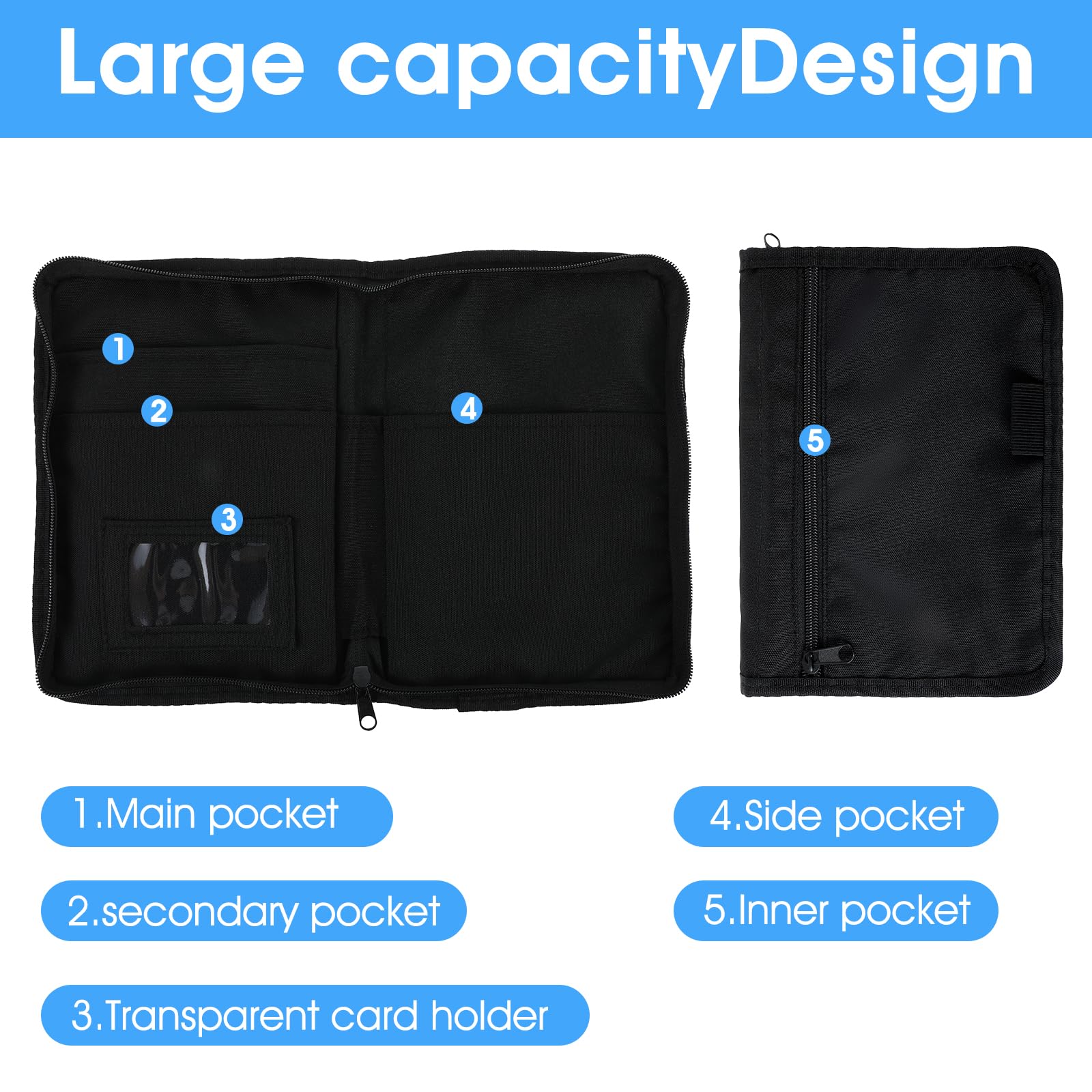 ZesNxj Auto Dokumentenmappe A5 - Praktische Bordmappe Für Fahrzeugscheine & Papiere