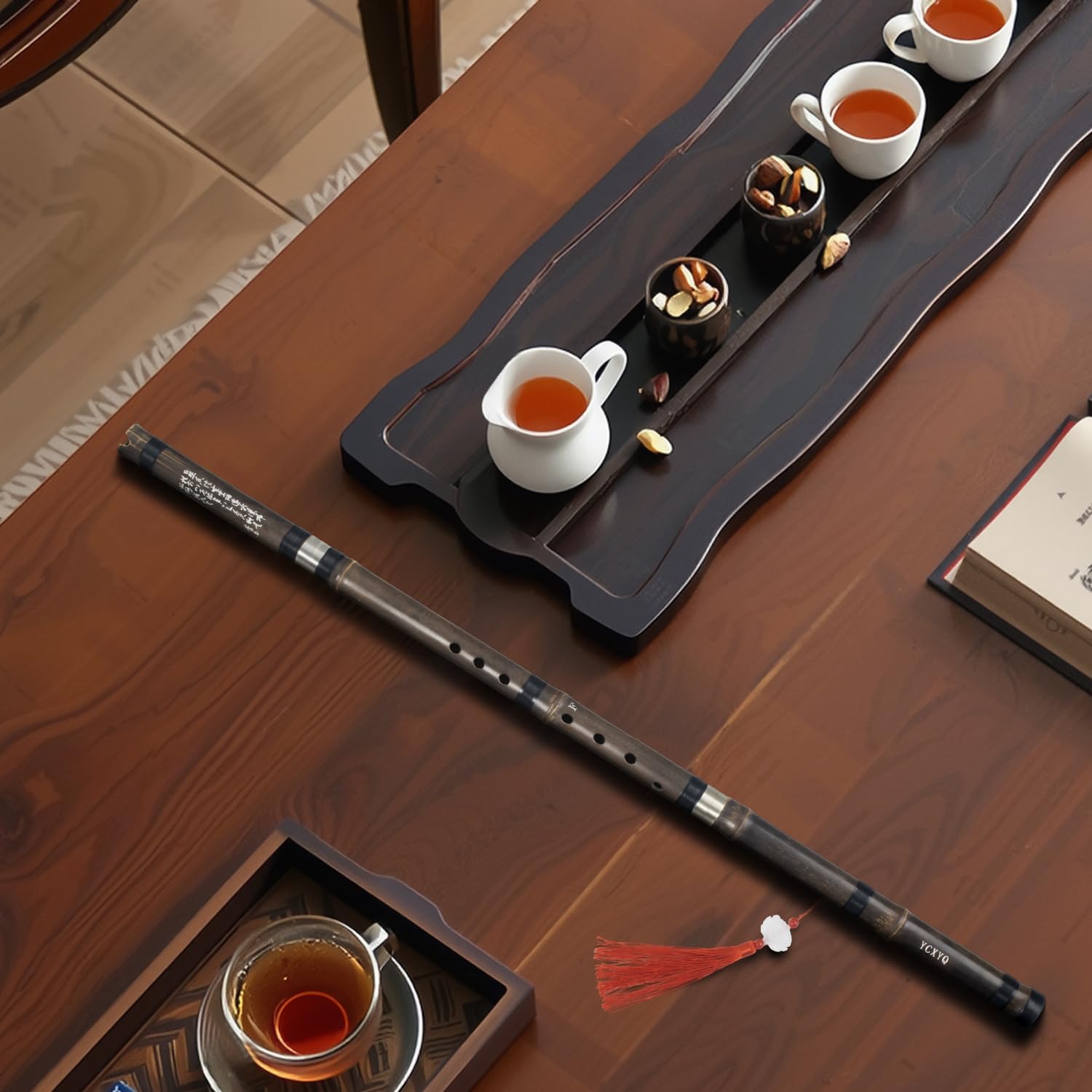 F-Taste: Bambus, Xiao, handgefertigt, professionell, 8 Löcher, vertikale Xiao-Flöte, violett, Bambus, Xiao, chinesisches traditionelles Musikinstrument, geeignet für Anfänger und Erwachsene