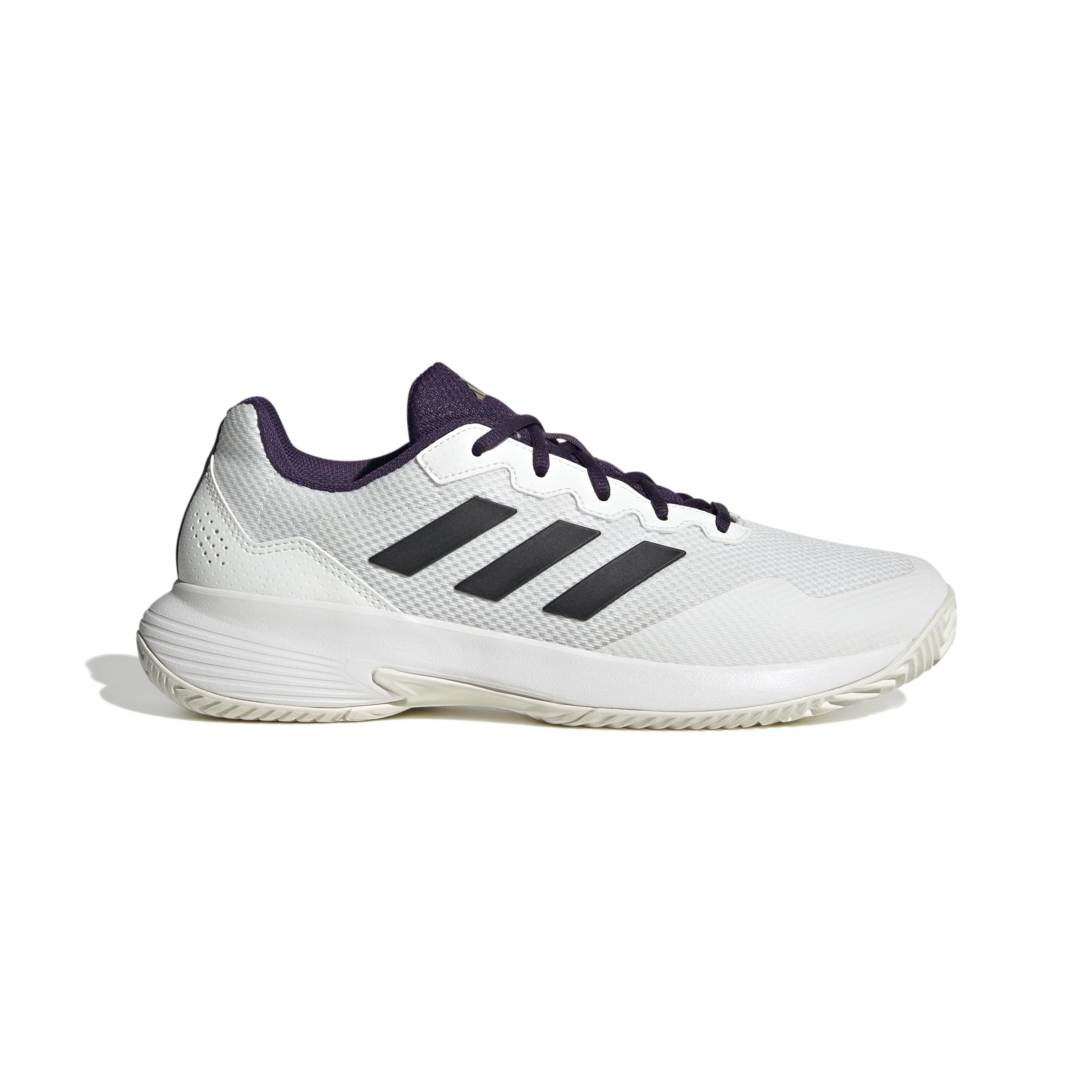 adidas Mężczyźni Gamecourt 2.0 Tennis Shoes, core white/core black/aurora plum, 46 EU