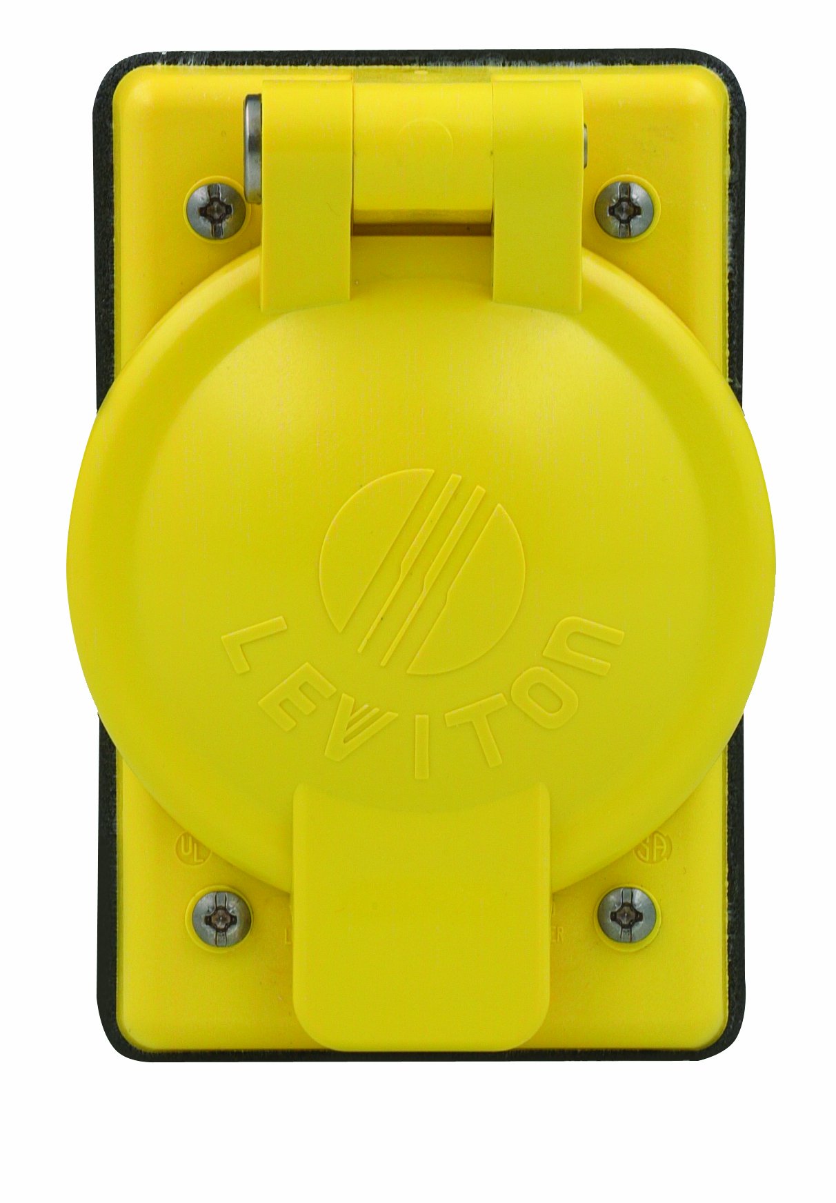 Cubierta termoplástica Leviton 7420-CR con tapa vertical autocierre para entorno marino