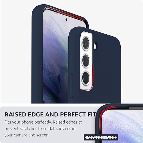 Miniatura 4 de SURPHY Funda de silicona para Galaxy S22 Plus (6.6 pulgadas 2022), funda de silicona líquida con forro de microfibra para Samsung S22 Plus (azul