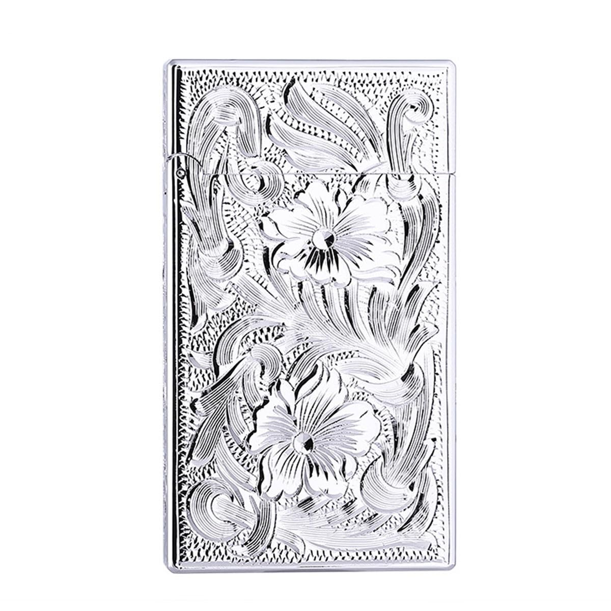 Hand-Carved Brass Kerosene Lighter Classic Flip Sound Refillable Fuel high-end Business Gift for Collection Decoration Silver