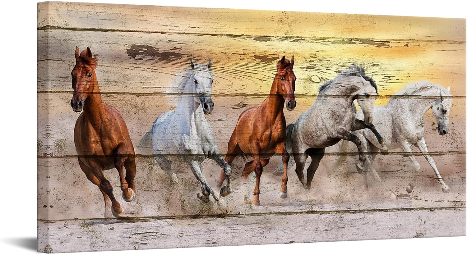 LevvArts - Large Horse Canvas Wall Art Wild Animal Picture Print on Canvas Ga...