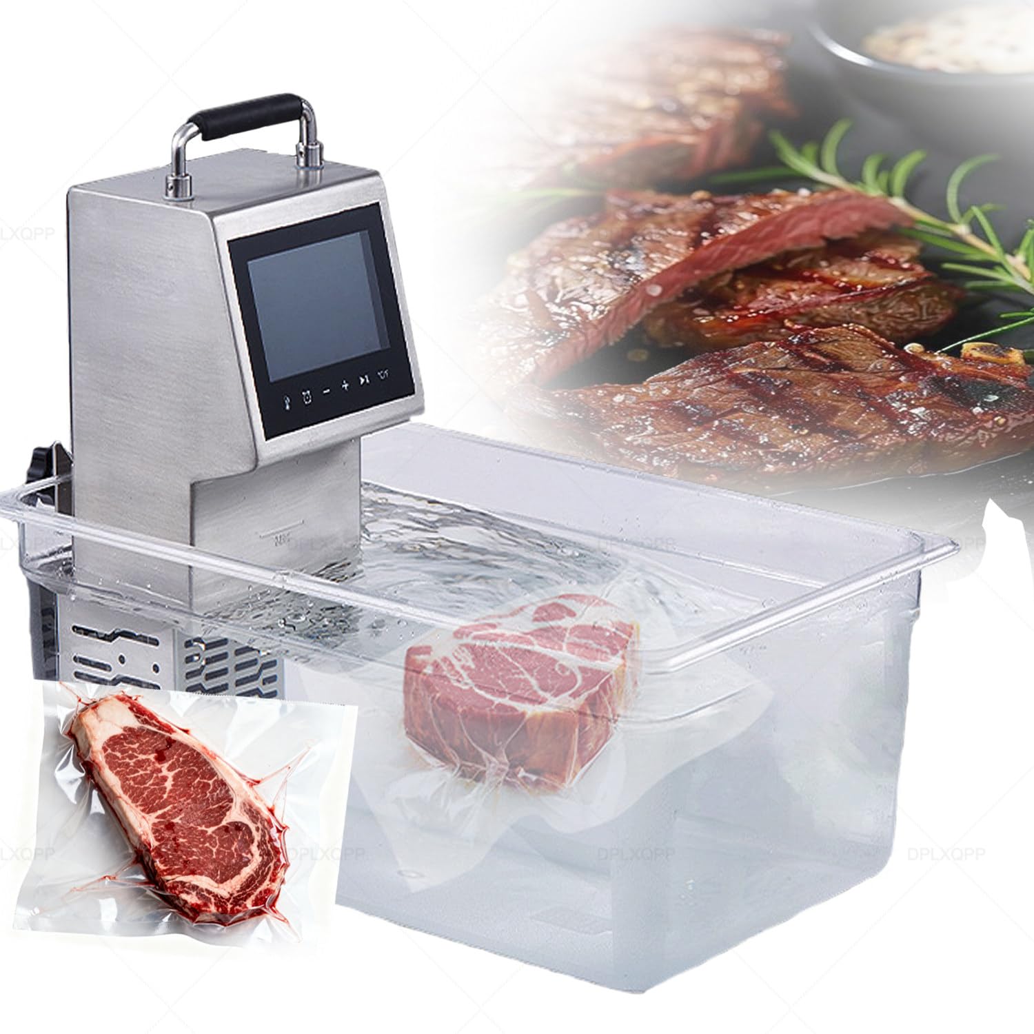Máquina De Cocción Al Vacío Profesional 2000w 80l,Olla Sous Vide De Inmersión Comercial,Acero Inoxidable 304,Control Preciso De Temperatura ±0.1°c,para Carnes,Pescados,Restaurantes