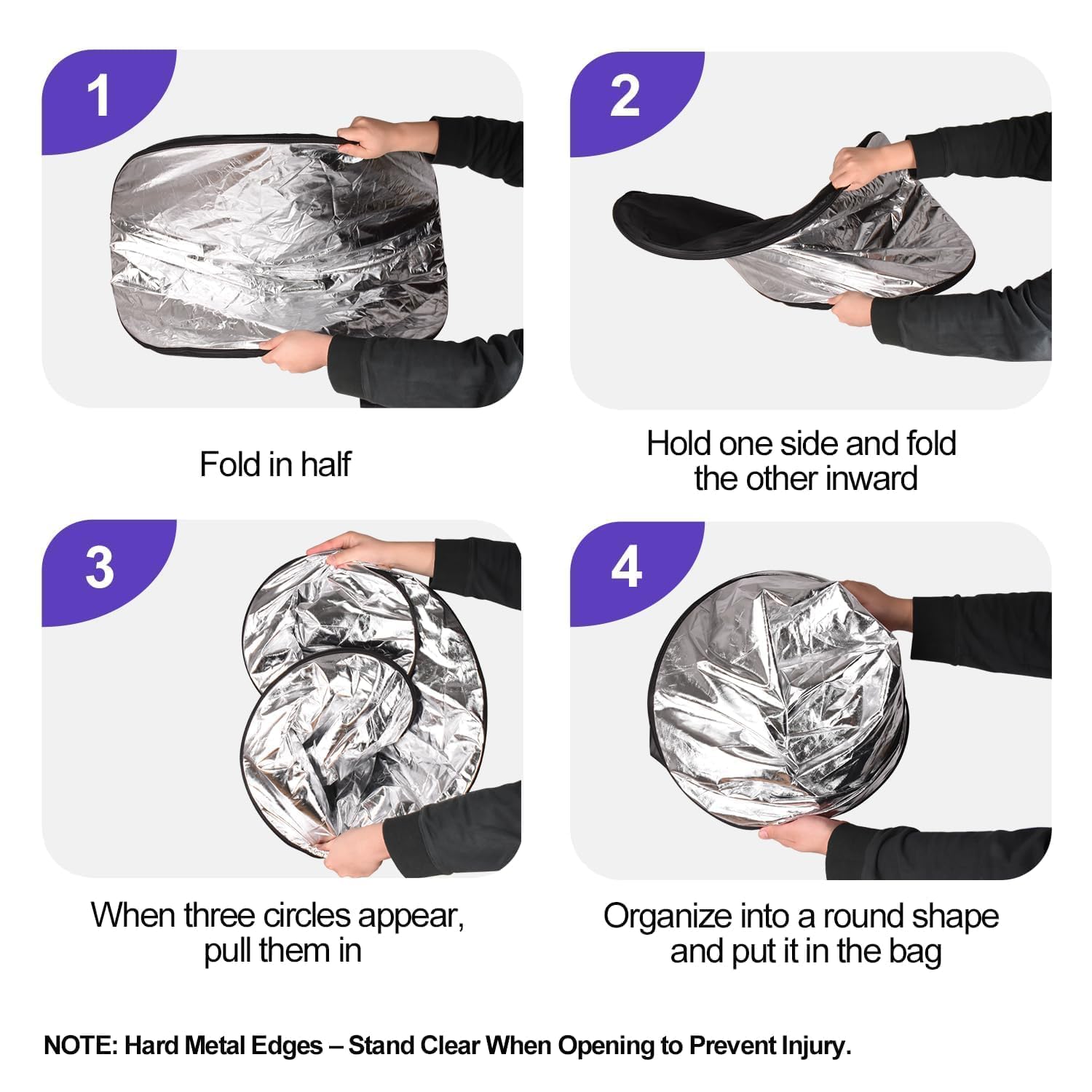 EMART 24'' x 36''(60 x 90cm) 5 in 1 Photo Collapsible Photography Reflector with Bag, Large Oval Portable Panel for Studio Video, Portraint, Outdoor Shooting -Translucent, White, Silver, Gold, Black