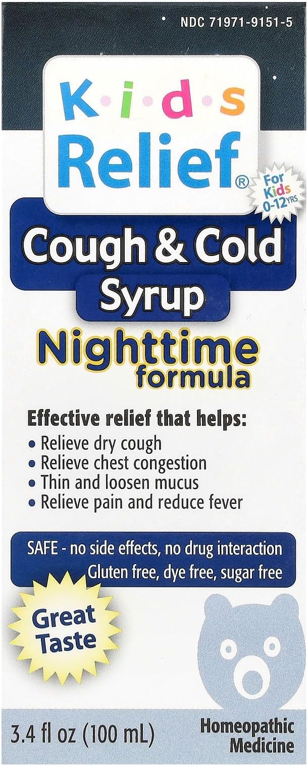 Homeolab Kids Relief Cough and Cold Nighttime Formula, 100 ml (Pack of 1)