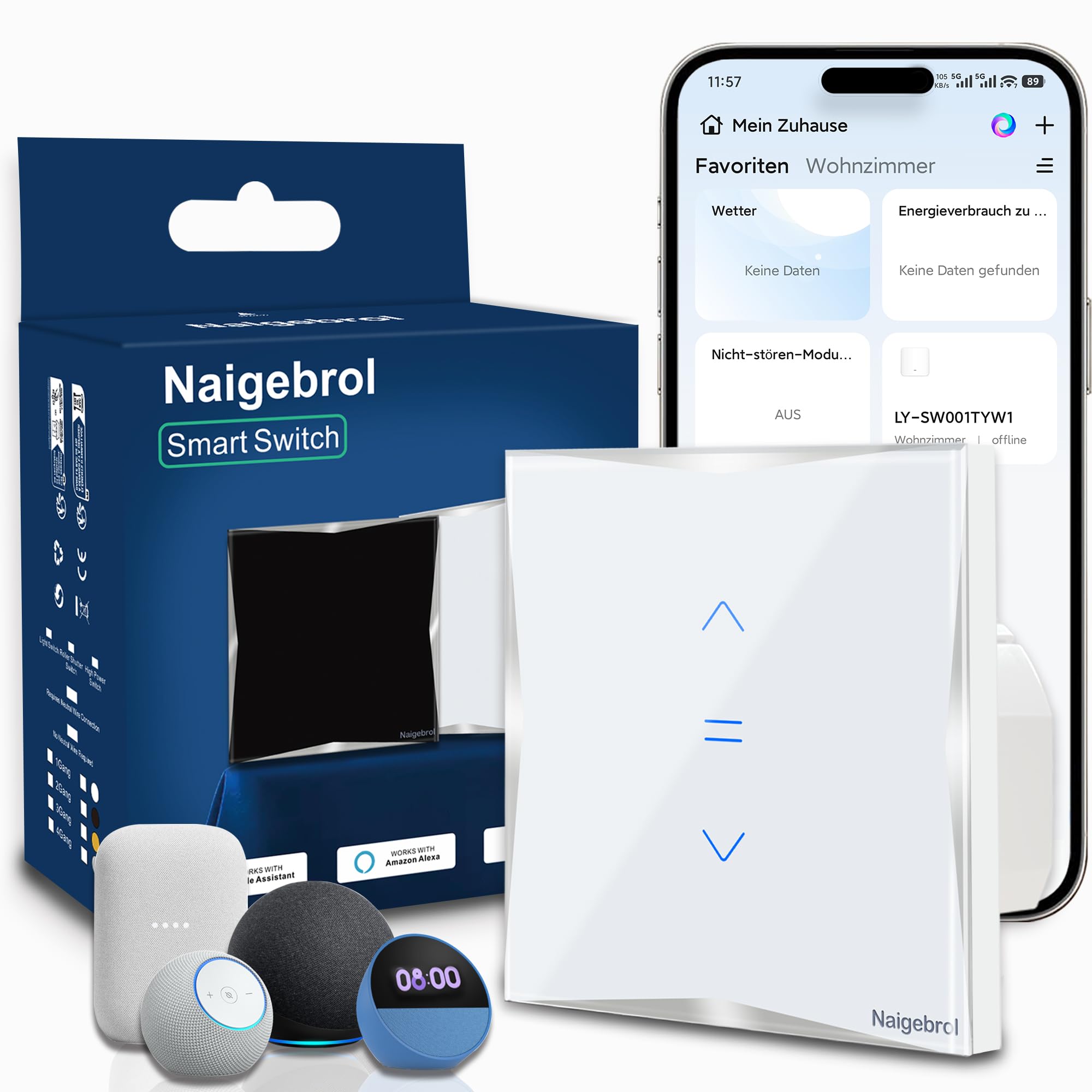 123 Interruttori per tapparelle (bianco)