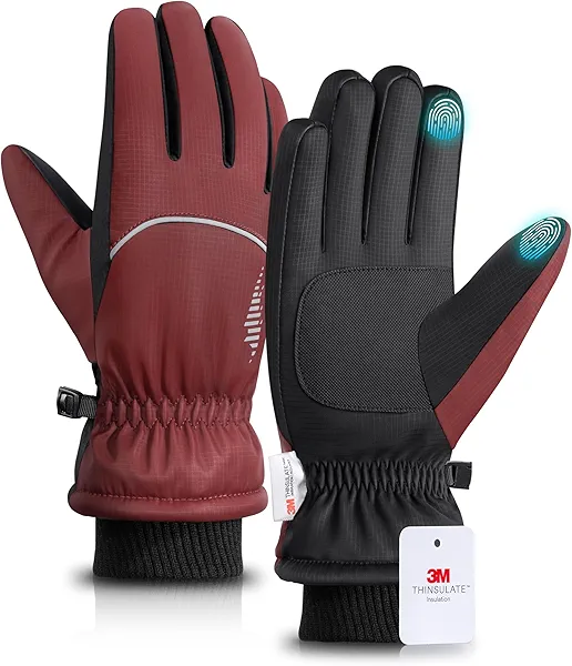 rivmount Winter Gloves Women Men, Thermal Ski Gloves for Cold Weather with Warm, Waterproof, Touchscreen for Running, Skiing