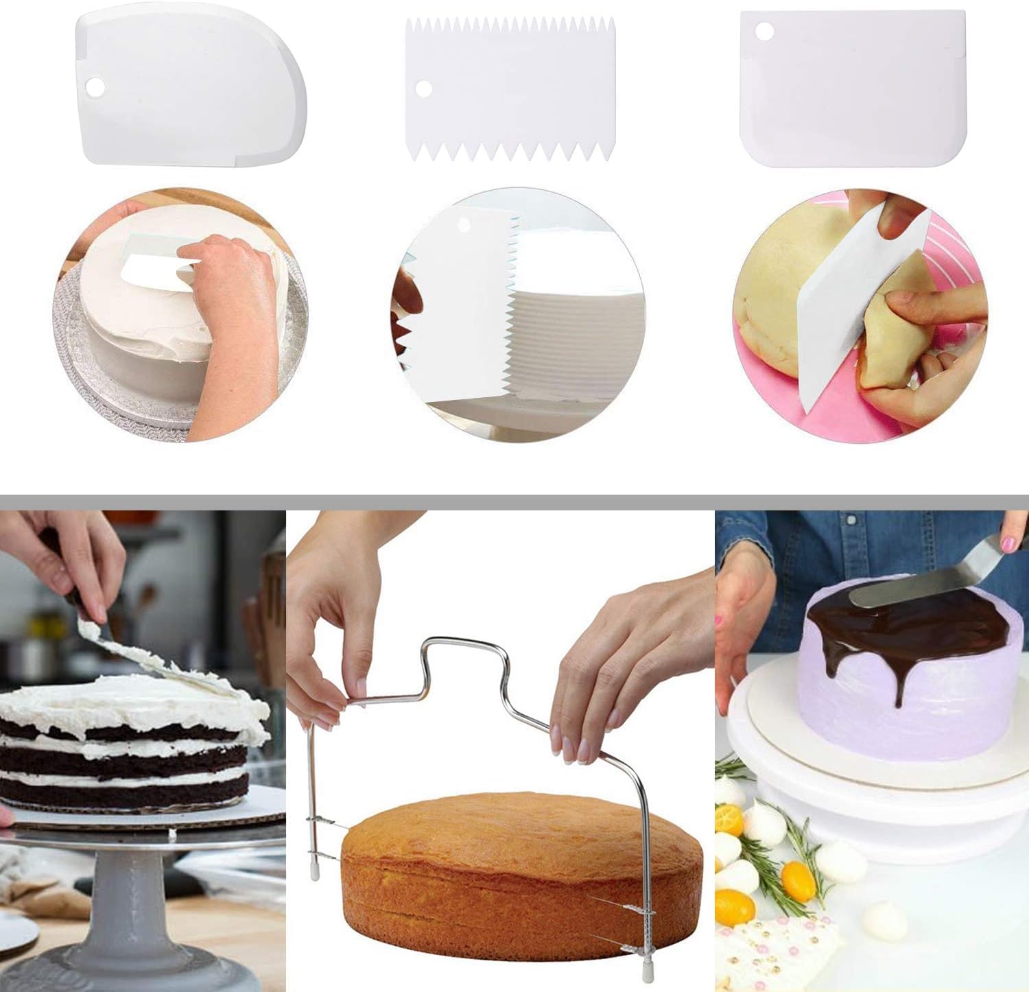 Kuchendekorationswerkzeug-Set – 82-teiliges Backzubehör mit Drehtellerständer, Nivellierer, 12 Spritztüllen, 52 Beutel, Zuckergusskammschaber, Spatel, Cupcake, Kekse, Zuckerguss, Fondant, Bäckerei-Set