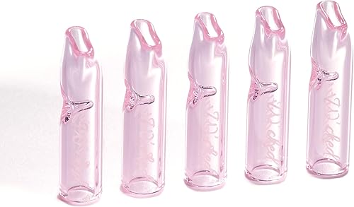 Miniatura 3 de 5 puntas de filtro de vidrio W'cked reutilizables para conos de papel enrollados, cigarrillos delgados, boquillas de punta rodante de vidrio (rosa)