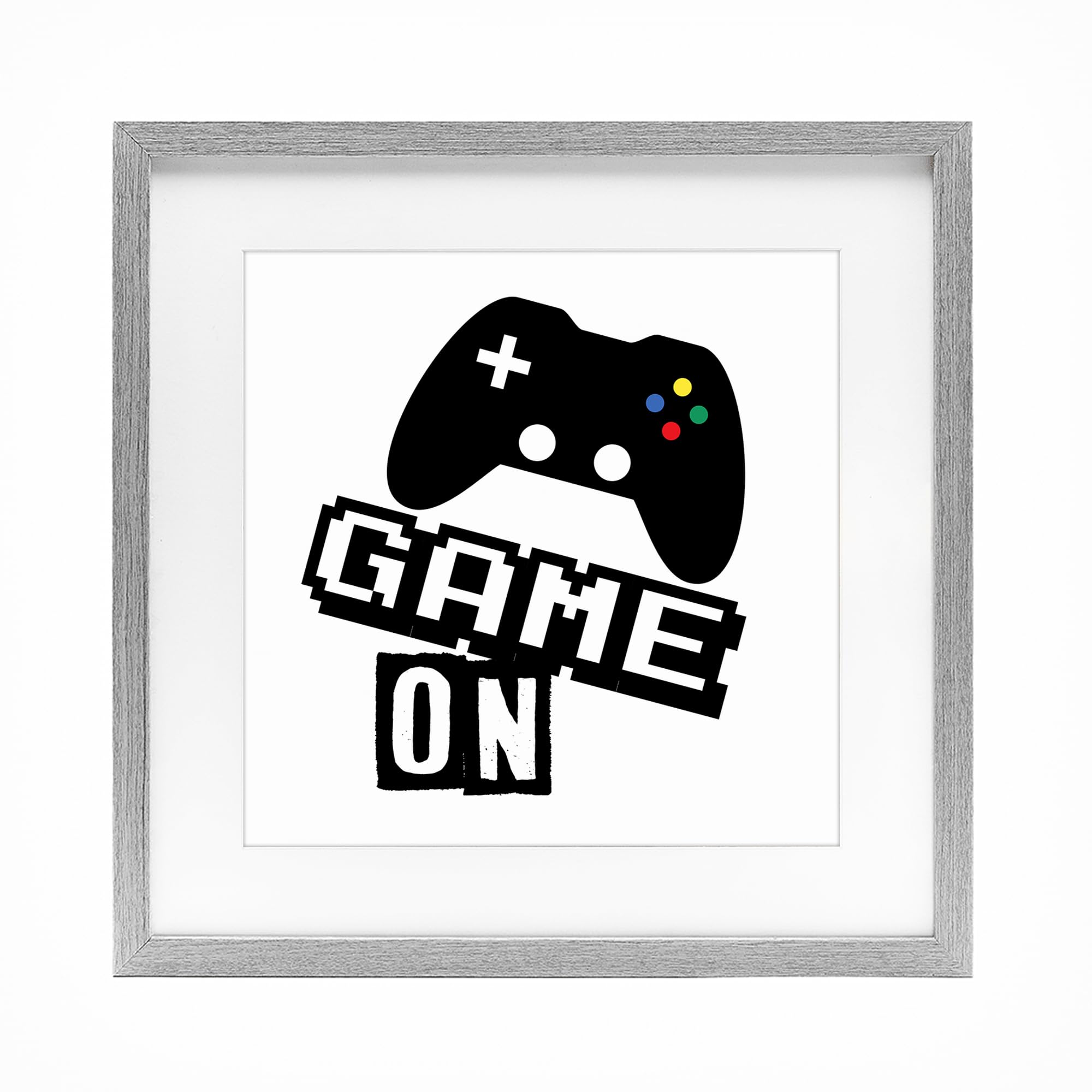 Stupell Industries Farmhouse Gray (Textured) 'Playful Game On'| Framed Print Under Glass