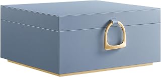 SONGMICS 2-Layer Jewelry Box with Handle, Removable Tray, Floating Effect | Jewelry Organizer, 8.1 x 9.4 x 4.3 Inches, Gift for Loved Ones, Light Blue, GREETA Collection UJBC165Q01