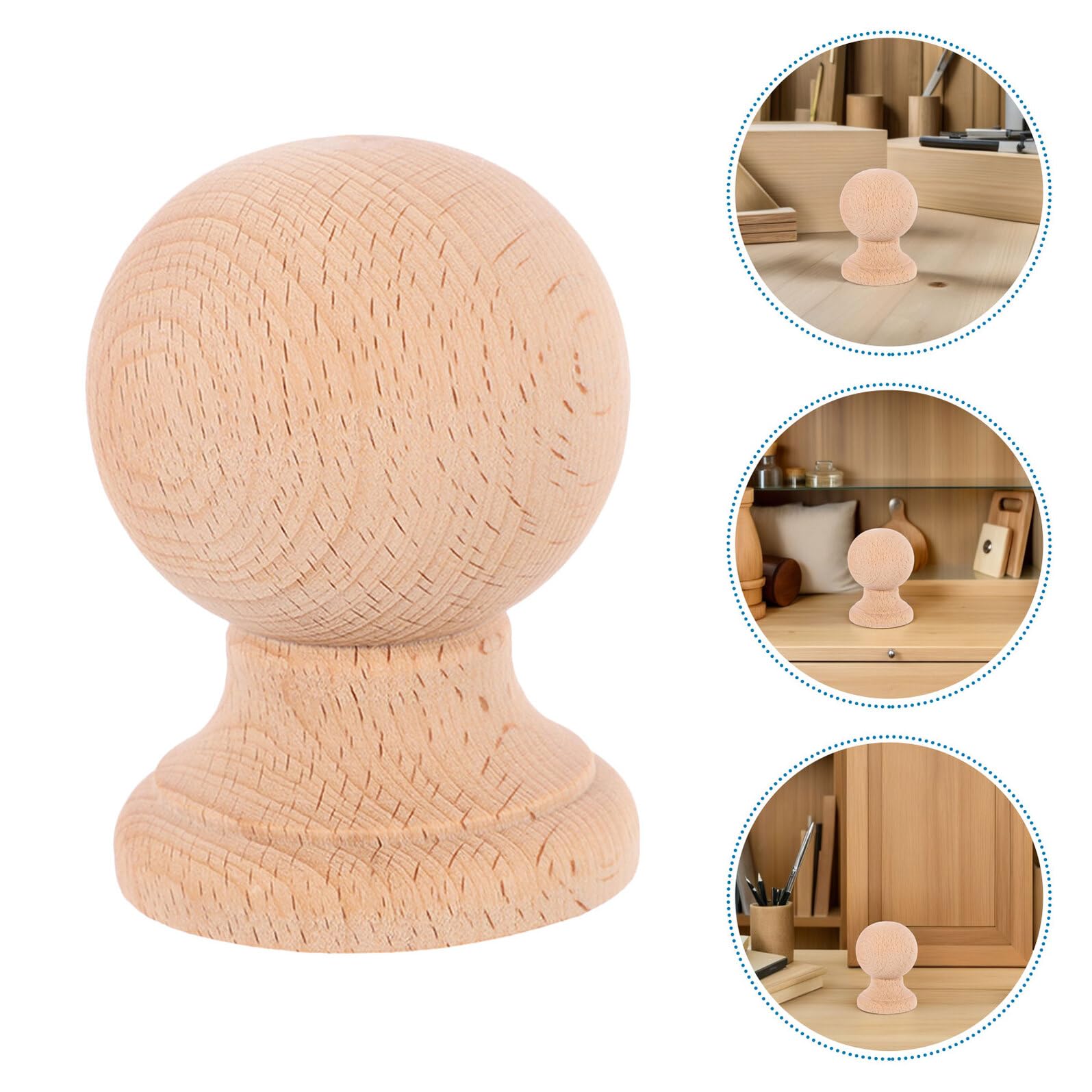SHINEOFI 2pezzi Finials in Legno Massello per Mobili e Recinzioni, Decorazione Versatile ed Elegante per Ambienti Domestici, Facile Installazione per Rinnovamento Stanze