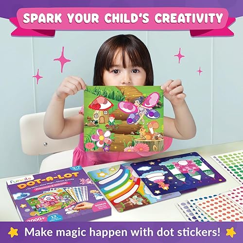 Miniatura 7 de Dot Art Activity - Kit de calcomanías de unicornio y princesa, suministros de arte y manualidades para niños, regalos de cumpleaños para niños y