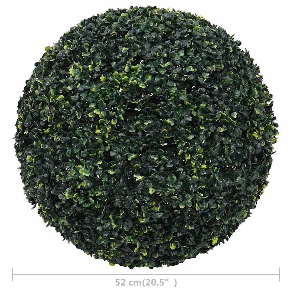 Set di 2 palline di bosso artificiali, 52 cm, in polietilene, verde, per interni ed esterni, vaso da appendere, decorazione per soggiorno, giardino, scaffale, davanzale