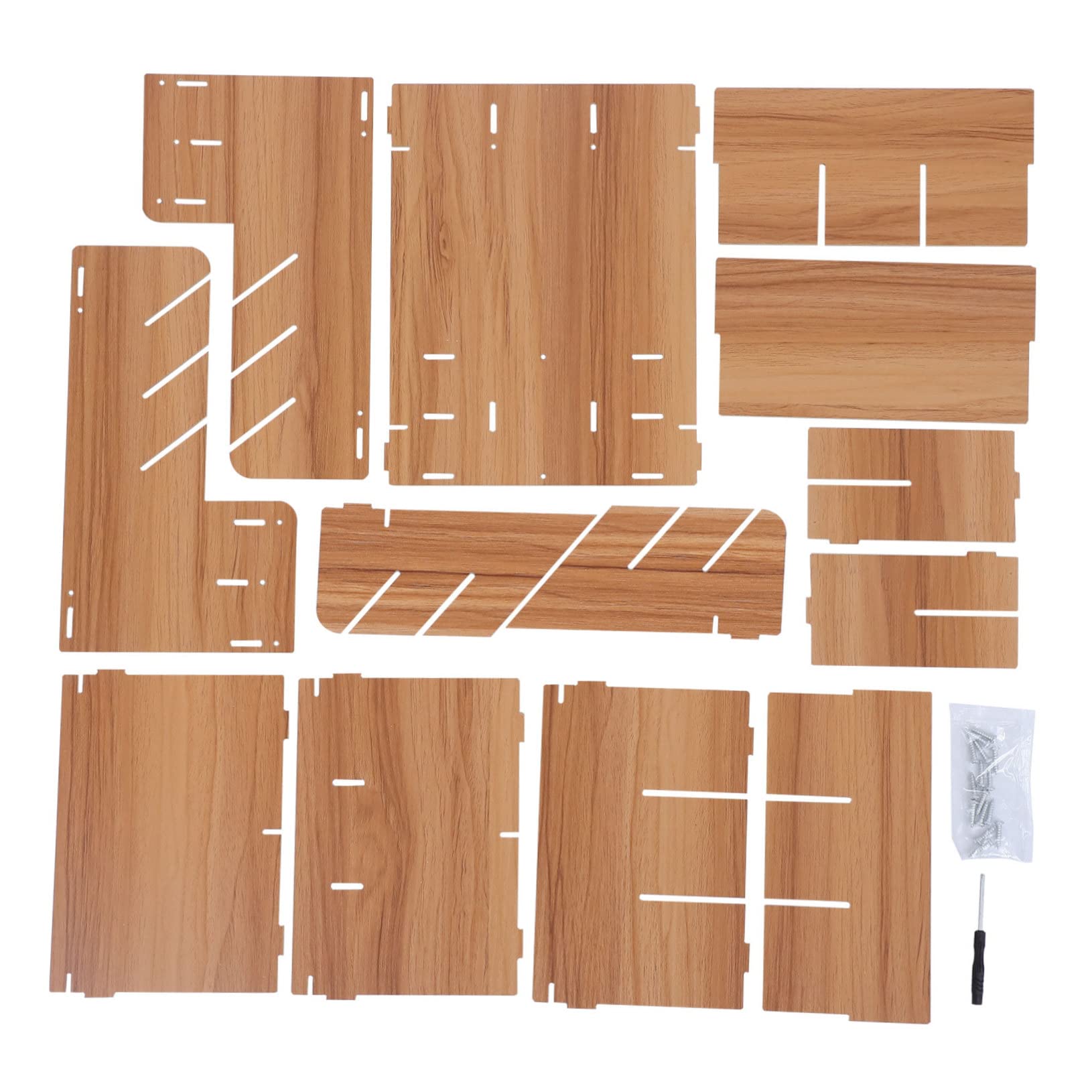 Boîte à Stylos Pratique en Bois, Organiseur de Bureau à Compartiments