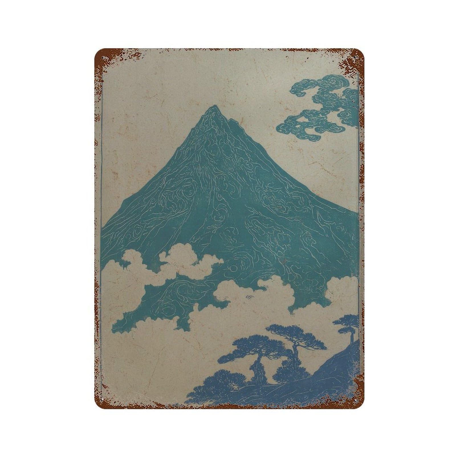 xiaoxiaoshen Mount Fuji. Japanese Ukiyo Wall Decor Art Metal Tin Poster Modern Home Decor Art Home Bar Shop Decorations Vintage Sign 40x30cm