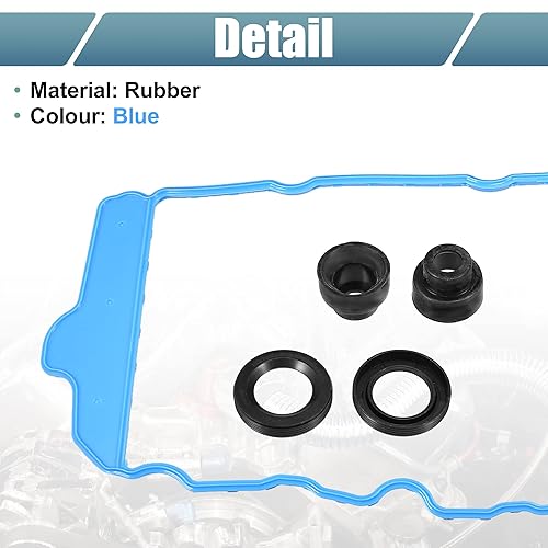 Miniatura 3 de X AUTOHAUX Juego de juntas de tapa de válvula de motor con ojales VS50808R Goma para Cadillac CTS SRX para Chevrolet Captiva para Buick Enclave