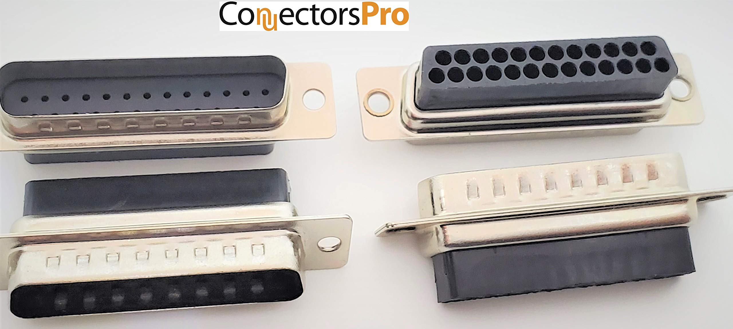 10-Pack DB25 Female D-Sub Connectors - 25 Pin Crimp Type For PC Accessories & Electronics