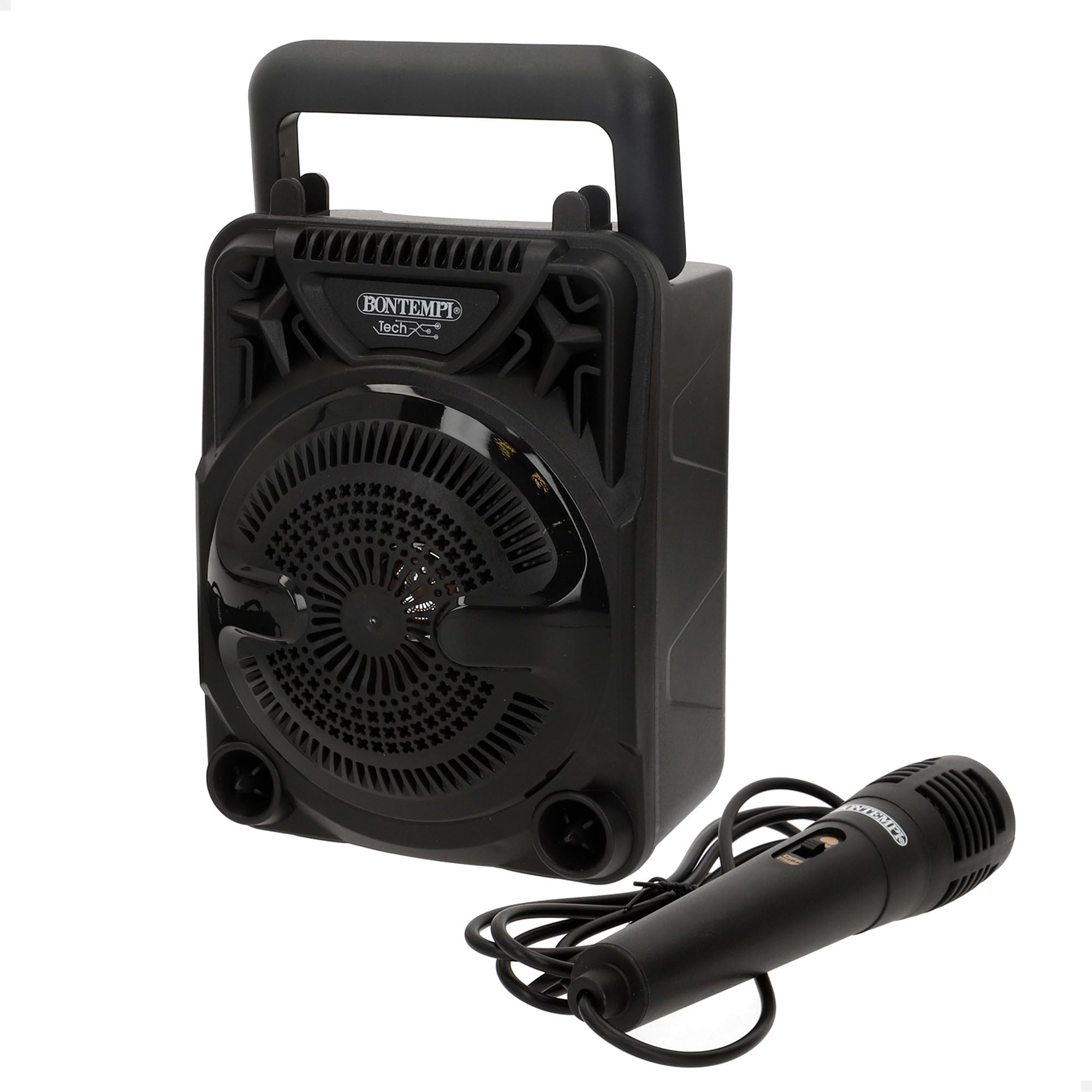 COLORBABY Altavoz Karaoke inalámbrico, 80W de Potencia, Luces RGB, Micrófono Incluido, Función TWS estéreo, USB, microSD, Radio, Batería Recargable, Portátil, para Fiestas y Eventos (47893