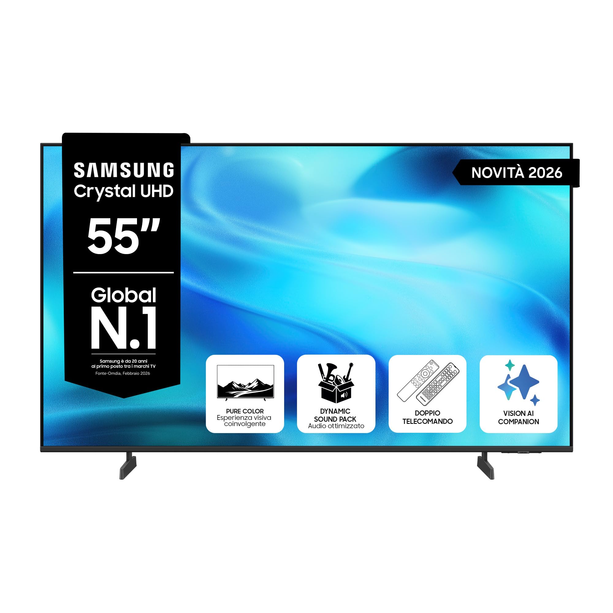 Samsung Smart TV 55" UE55U8090HUXZT Crystal UHD, Crystal 4K Processor, HDR10+, PurColor, Motion Xcelerator, Dynamic Sound Pack, Gaming Hub, TV Plus, Knox Security, Vision AI, 2026