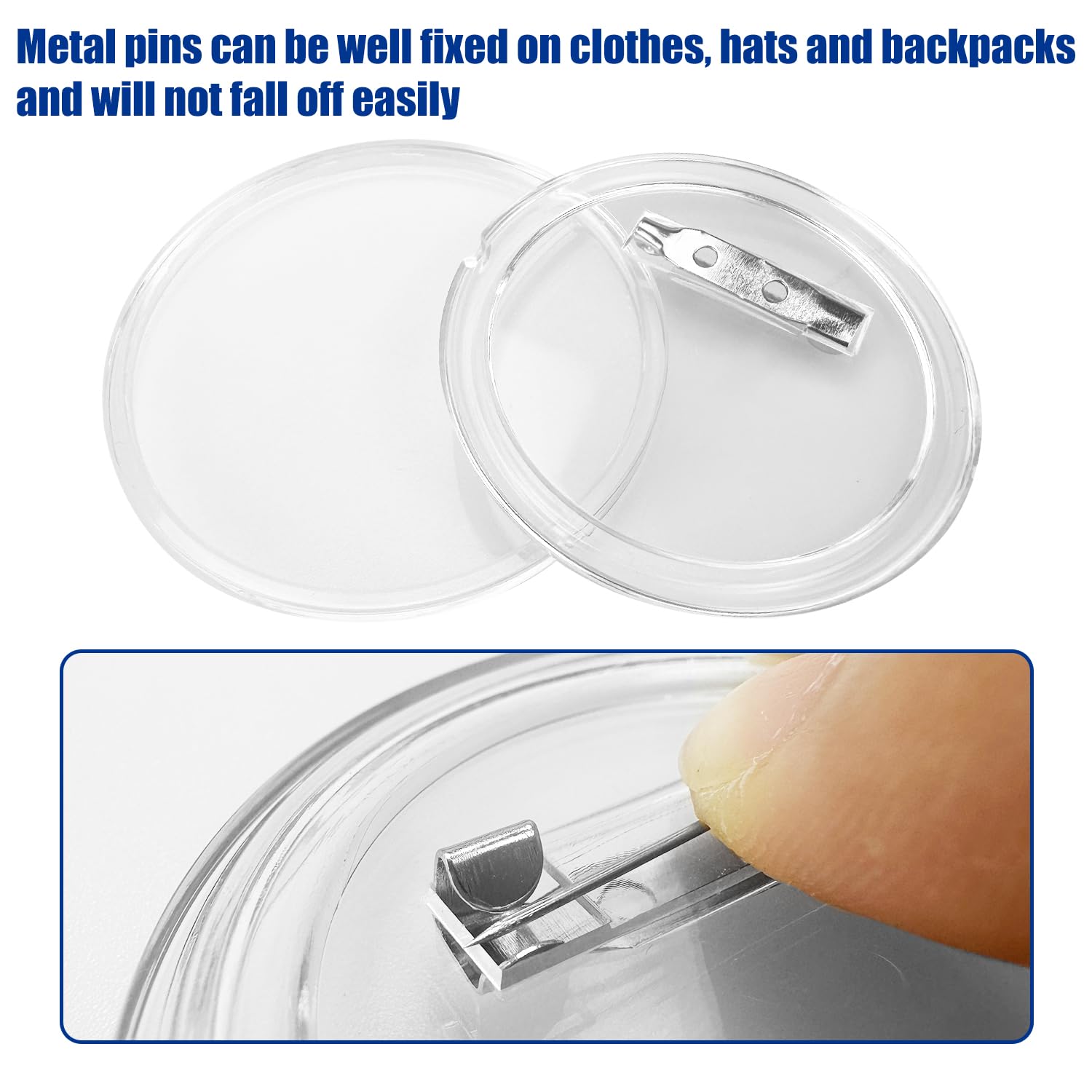 Badges Personnalisables 58mm - 30 Pack - Acrylique Transparent - DIY Dessins - Cadeaux Fait Main