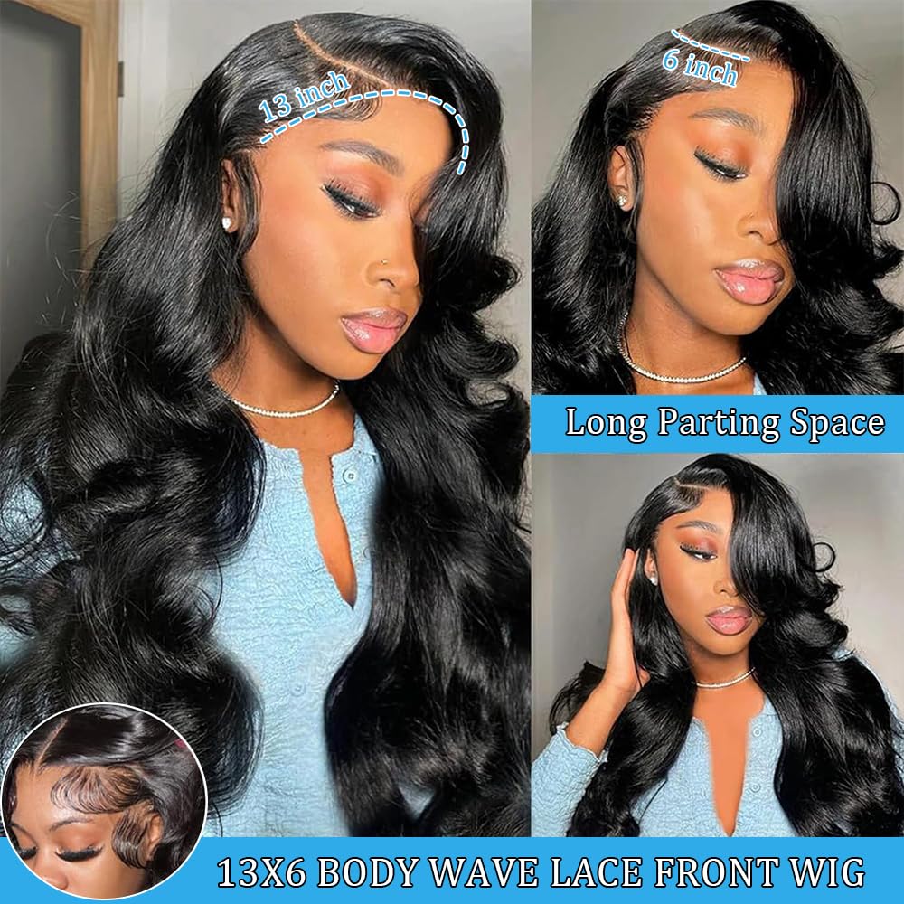 Amazon.com : KTOOYKE 26 Inch 13x6 Body Wave Lace Front Wigs  display picture 1