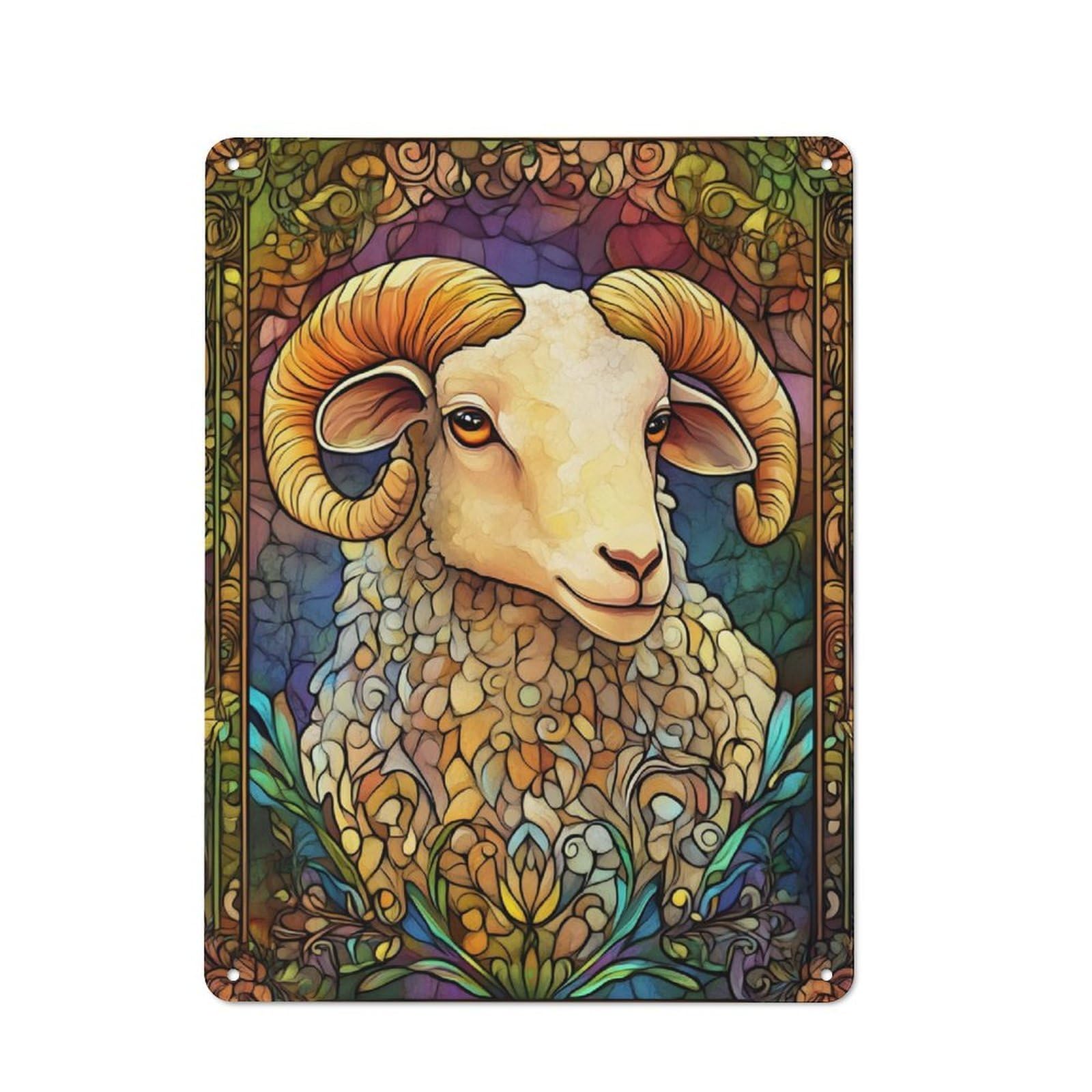 Junmoney Sheep For Garden Room Or Summerhouse, Retro Metal Sign 40X30cm, For Metal Sign Collectors, For Vintage Wall Decor Fans