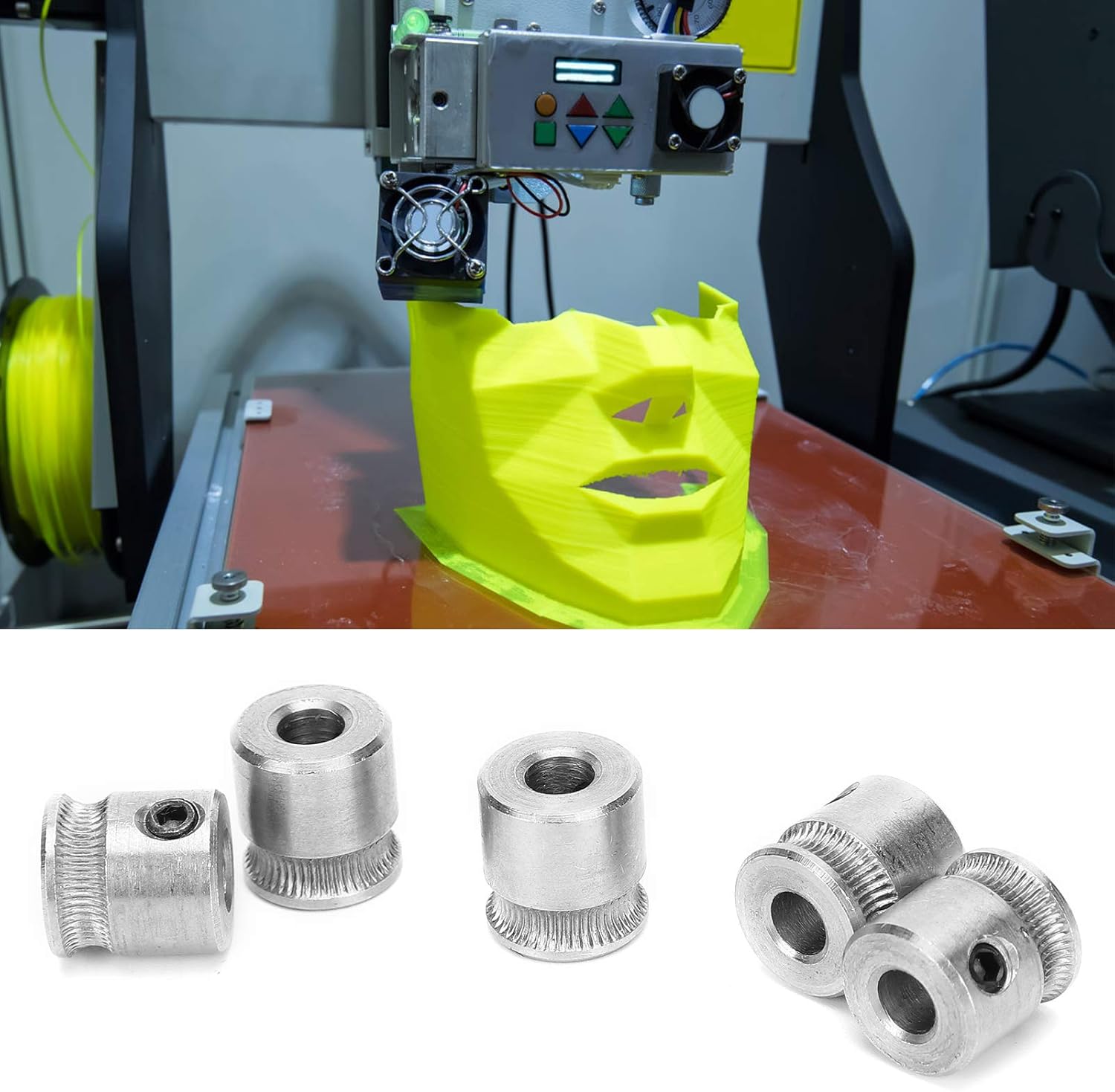 review 3D Printer Parts, 5mm Extrusion Wheel, Durable Silver White Stainless Steel Replacement Office for Crimping Wheels Accessories 3D Printer