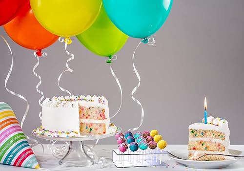 Miniatura 4 de Aongch Juego de 2 soportes para exhibición de pastelillos con 300 palitos para pastelillos y envolturas, soporte de acrílico transparente con 15