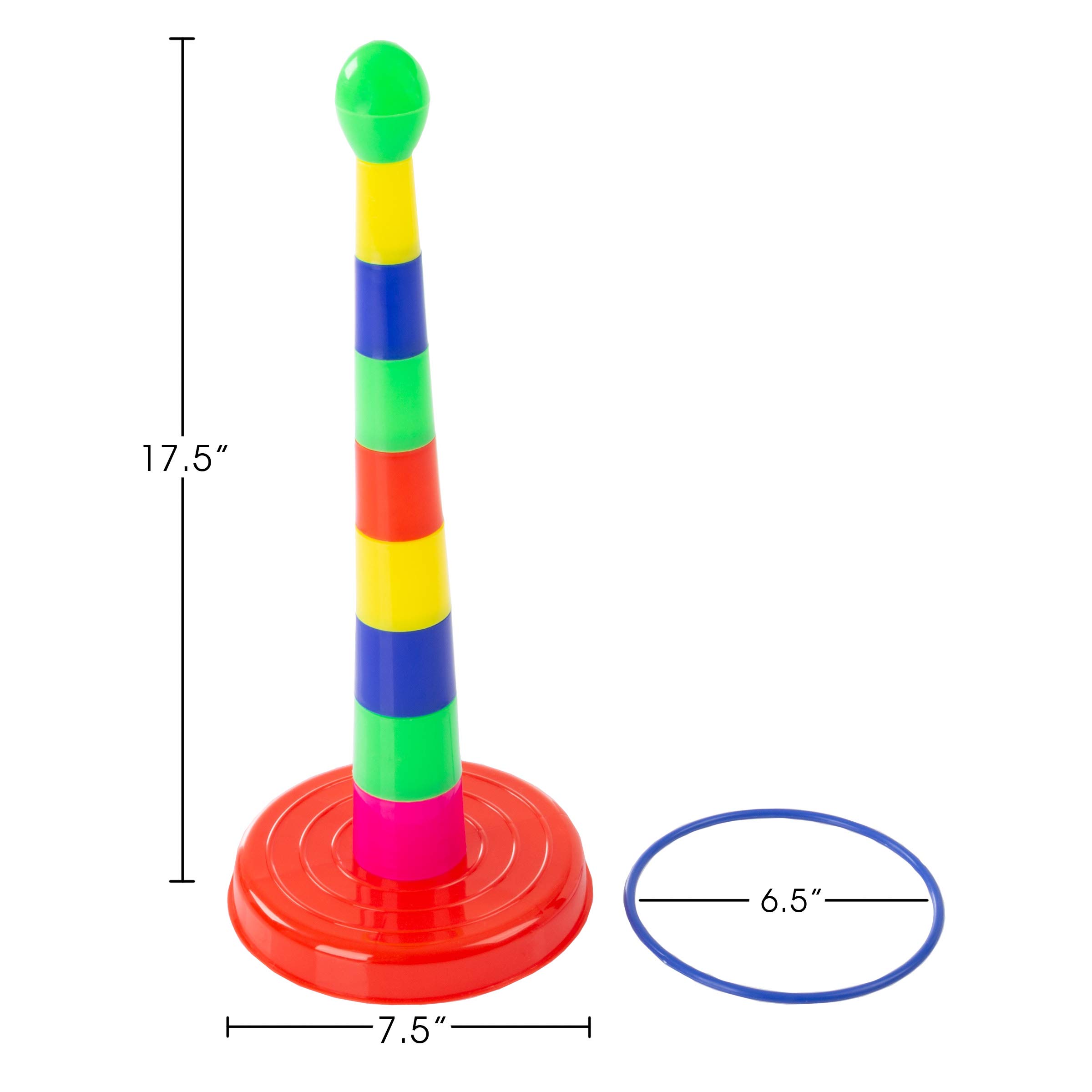 Amazon.com: Hey! Play! Ring Toss Game – Colorful Adjustable Stacking Skill  and Coordination Carnival Toy for Kids and Family Fun - Indoor and Outdoor  Play , Brown : Sports & Outdoors