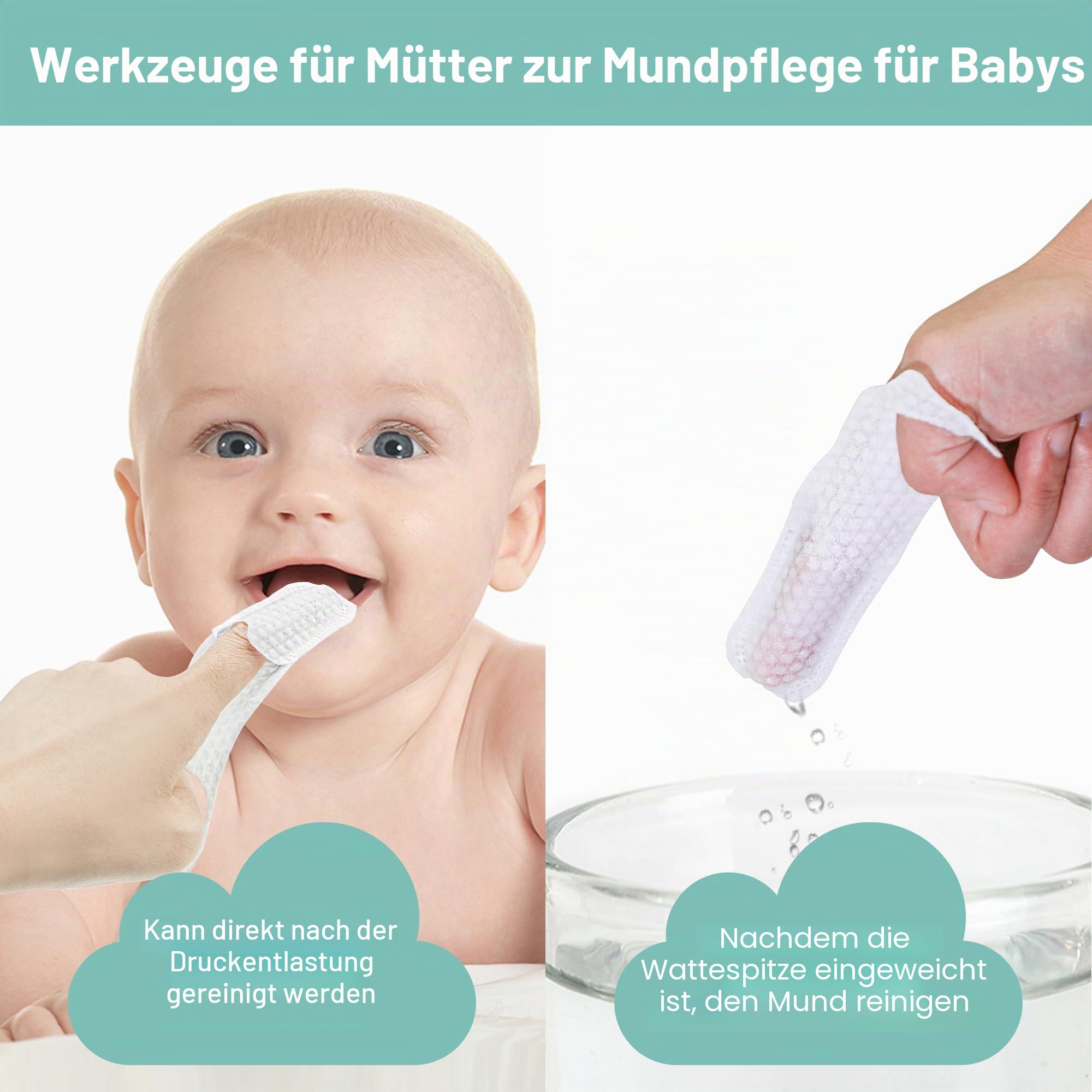 35 Stück Fingermanschette Baby Oral Cleaner, Neugeborene Zahnbürste Bürste die Zähne mit den Fingern für 0-36 Monate Toddler Mundpflege des Babys