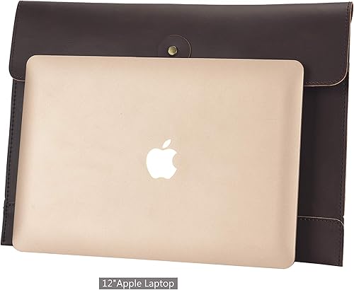 Miniatura 6 de hombres mujeres pu cuero multifunción oficina documentos bolsas A4 papel archivo bolsa sobre bolsa de conferencia, marrón, 13.8 "(L) x9.8" (H) x