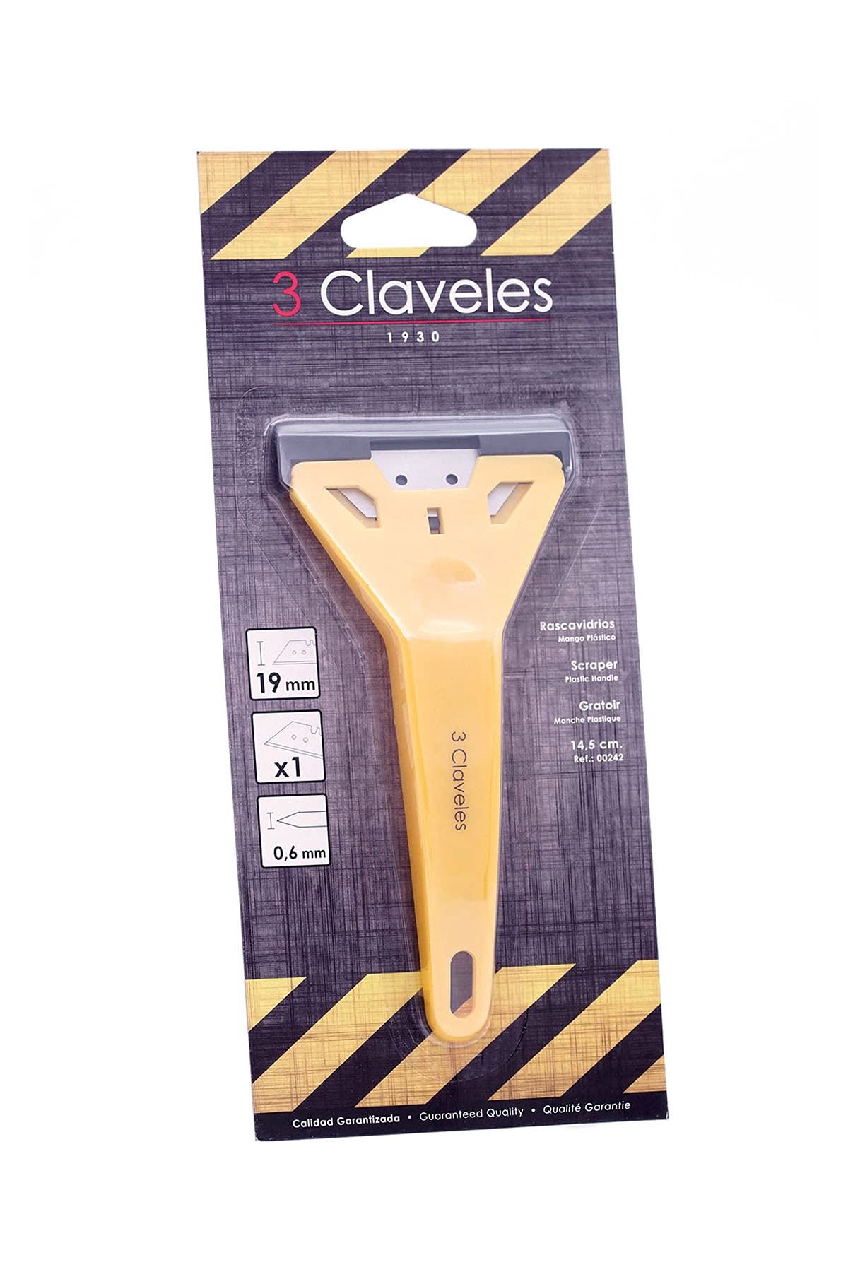 3Claveles 242 - Rasca vidrio de 14,5 cm, hoja de 60 mm