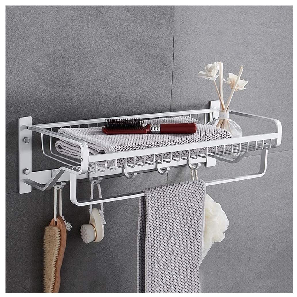 DKRAHRJJ Bathroom Towel Raialuminum Wall Mounted Towel Rack Towel Bar Rail Shelf Towel Holder/White