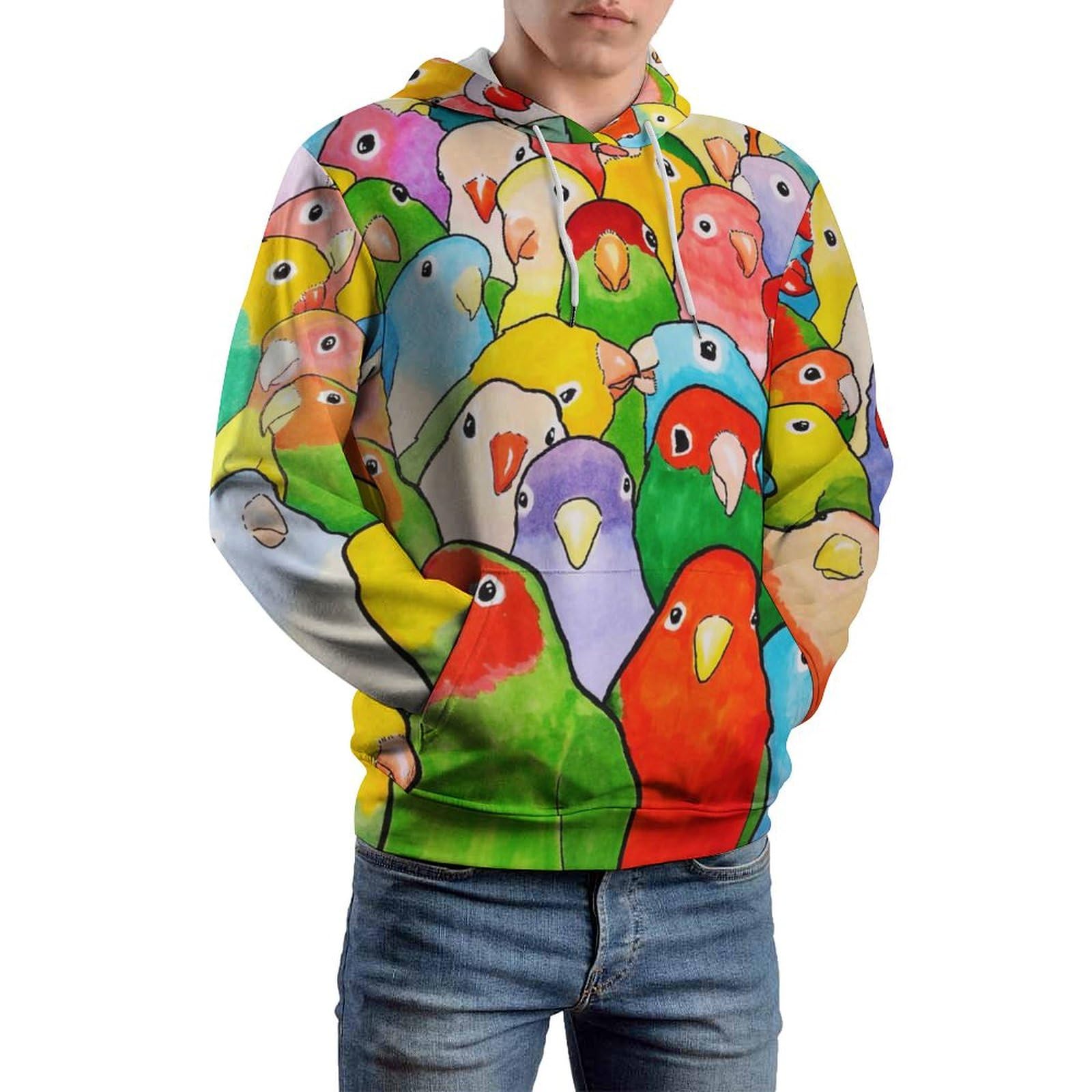 Amazon.co.jp: パーカー カラフル オウム コンゴウインコ 長袖 メンズ