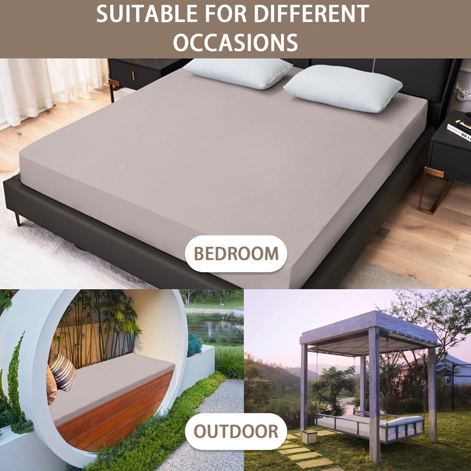 Mecerock 6 Colors Grey Twin Size Waterproof Mattress Protector Washable Mattress Cover Fitted to 18" Deep - Image 5