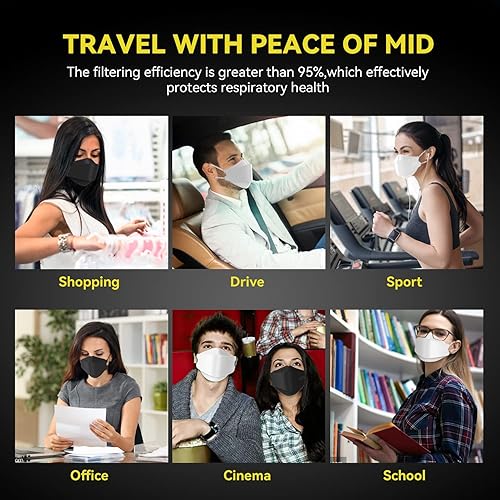 Miniatura 14 de Keangs - KN95 - Mascarillas para adultos y adolescentes, transpirables, protectoras, desechables, paquete de 50 unidades, multicolor