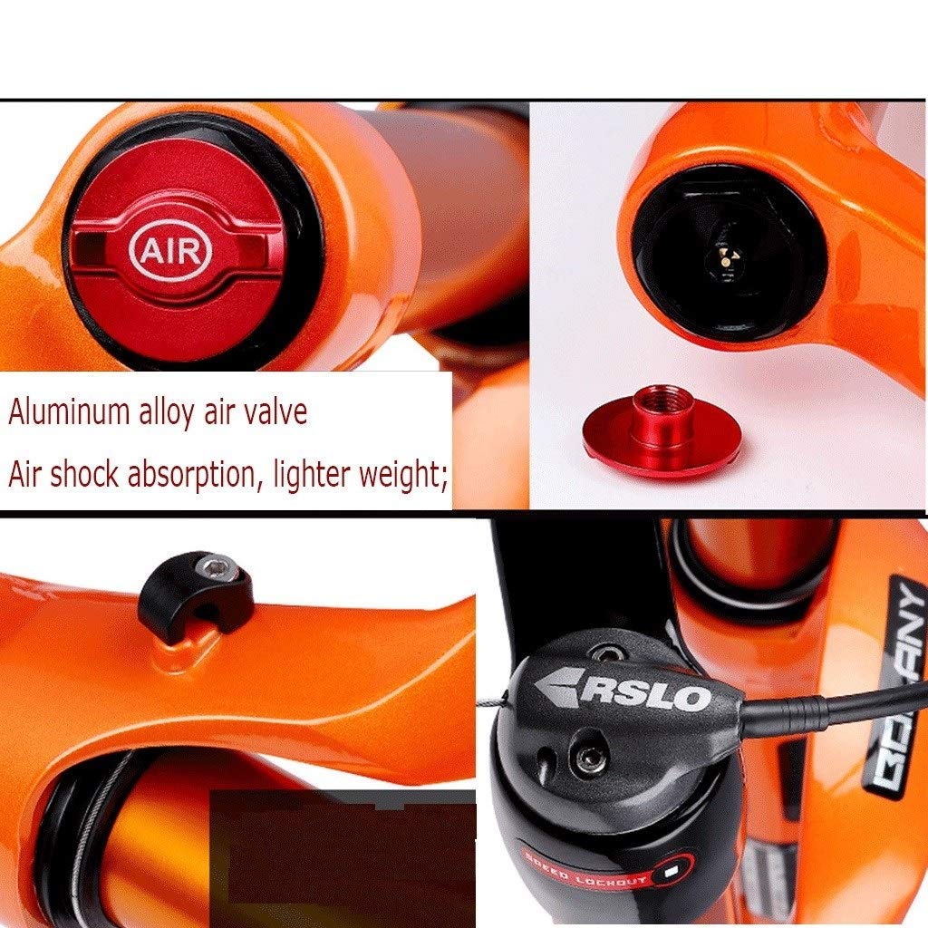 Fourche Avant de VTT 26/27,5/29 Pouces, Suspension à Ressort pneumatique, Tube Conique 1-1/2", débattement HL/RL 105 mm, Frein à Disque QR 9 mm (Couleur : Télécommande, Taille 27,5