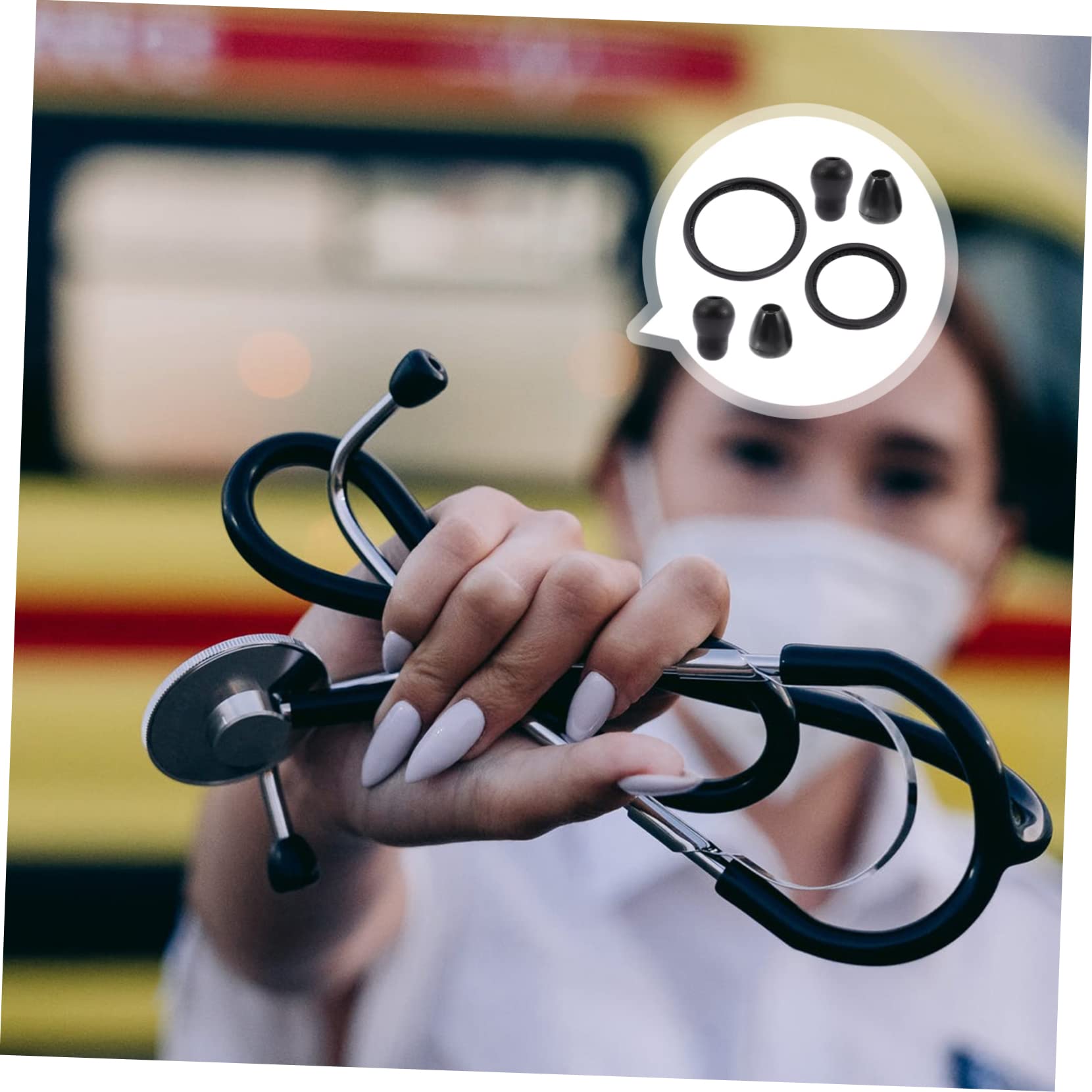Ciieeo 5 Juegos Kit de Reemplazo de Cubiertas Estetoscopio Accesorios de Diafragma y Puntas Fonendoscopios Compatible con Adultos Salud