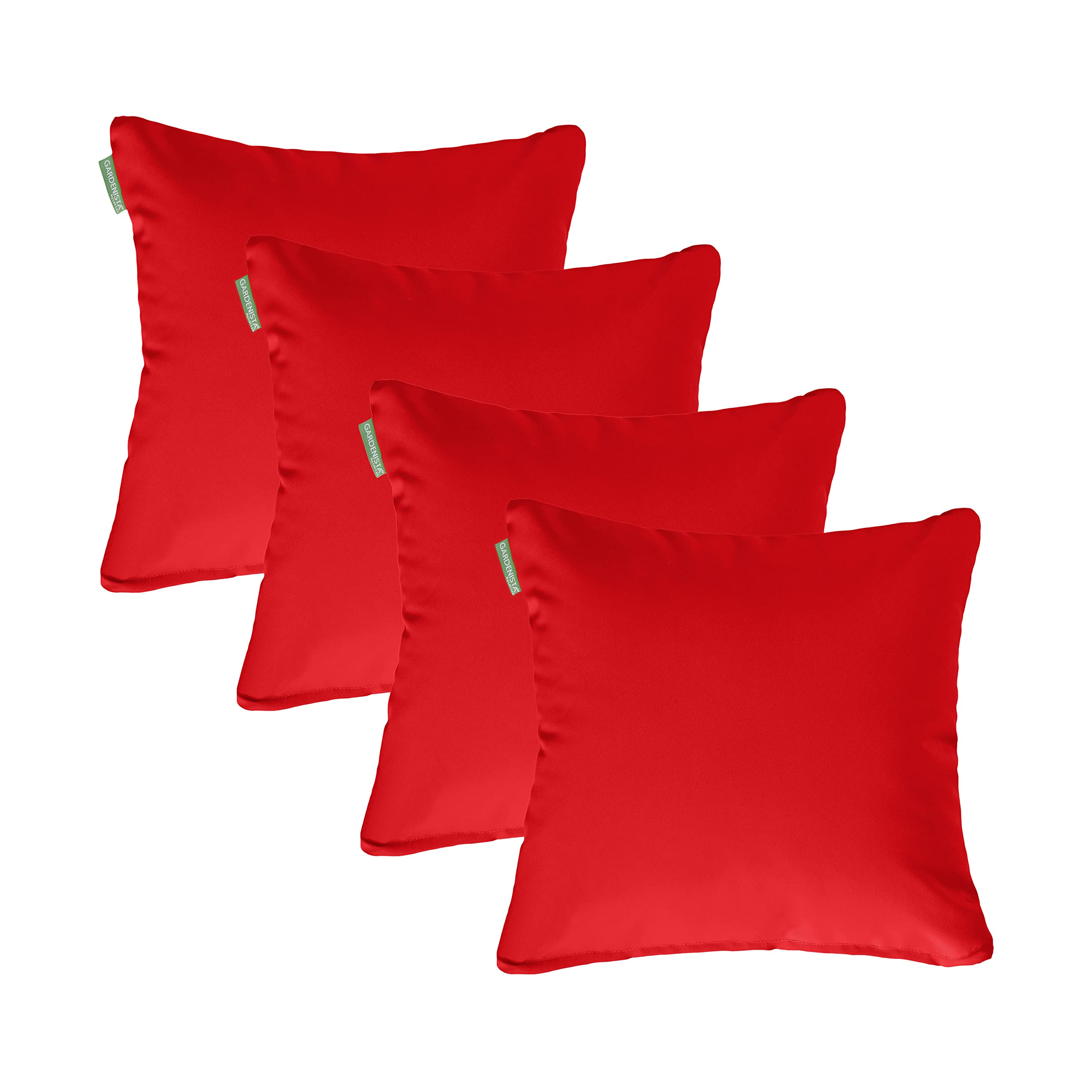 Gardenista 18" Garden Scatter Cushion | Outdoor Water Resistant Garden Furniture Pillow | Soft and Comfy Patio Furniture Cushions | Throw Pillows for Sofa, Couch, Balcony - 4 Pack (Red) — image 1