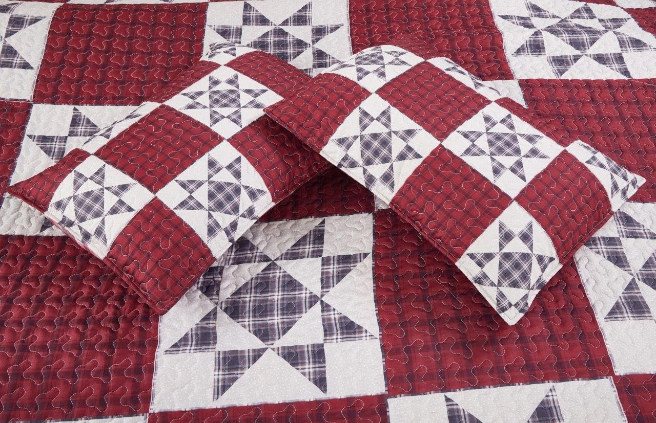 Virah Bella 3 Piece Full/Queen Lodge Quilt Bedding Set - Rustic Country Reversible Comforter Set with Decorative Pillow Shams - Hillcrest