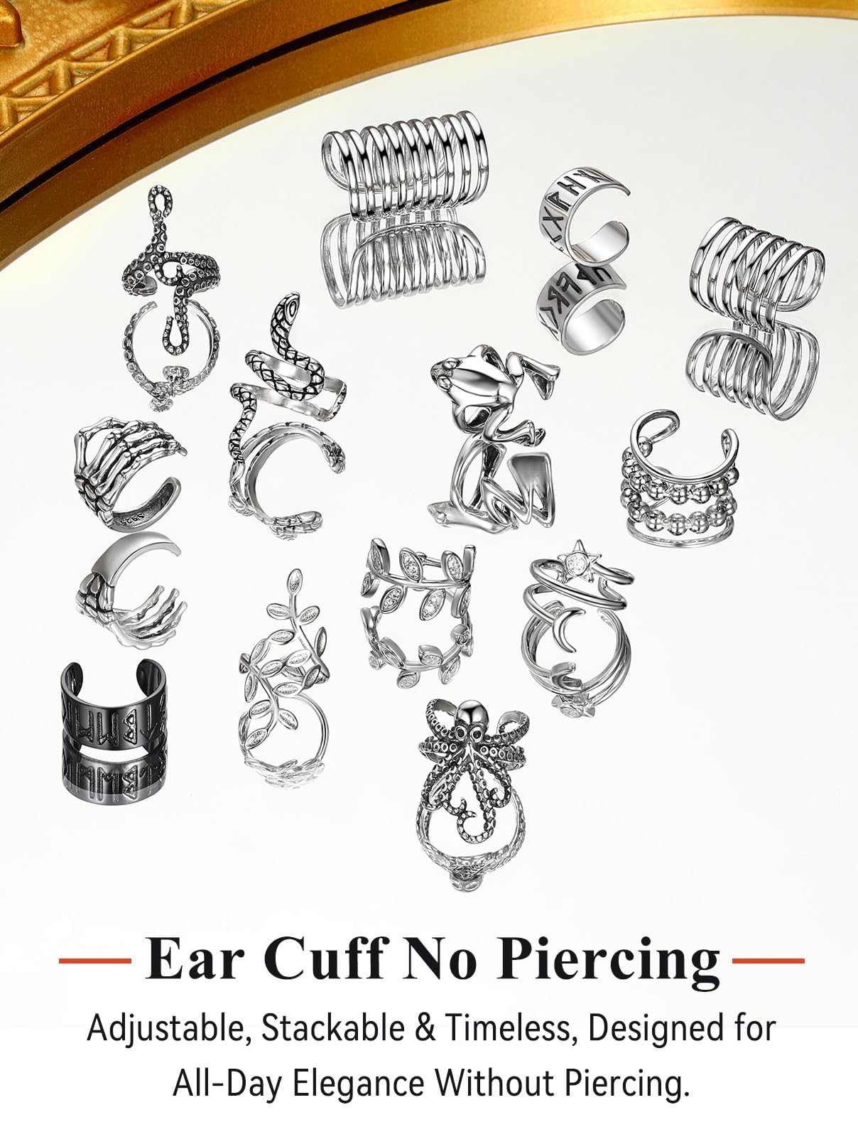 FaithHeart Ear Cuff Earrings for Women Non Piercing Lightweight Sterling Silver Ear Cuff for Non Pierced Ears Hypoallergenic Fake Earrings with Gift Box