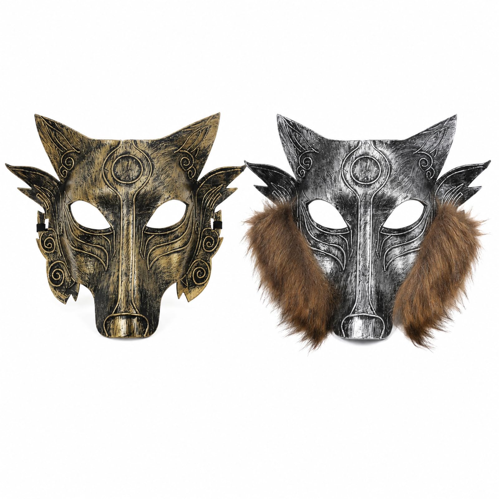XLTXWD 2PCS Wolf Mask, Masquerade Masks Men, Animal Masks