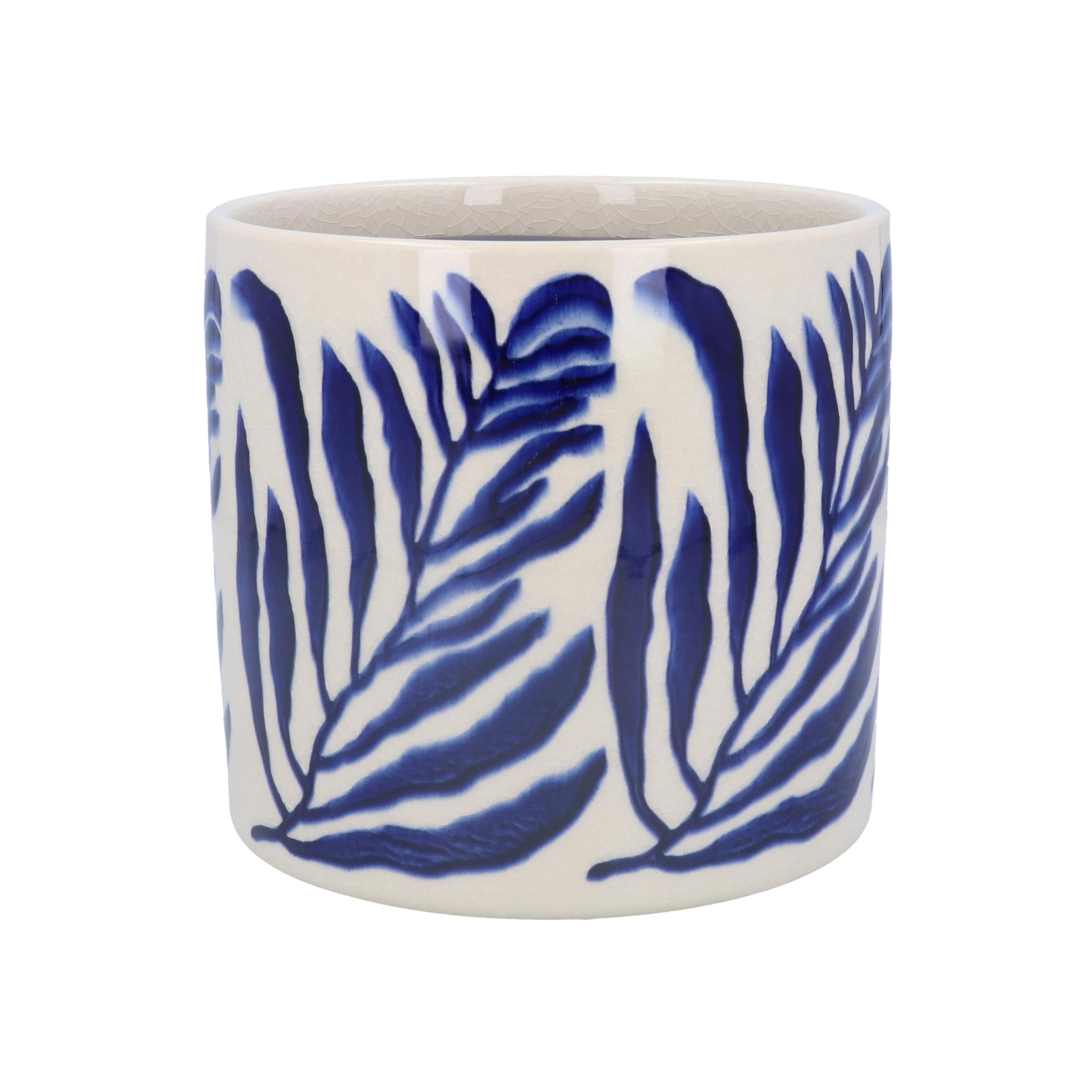 Gisela Graham Blue Fern Plant Pot Cover, Medium