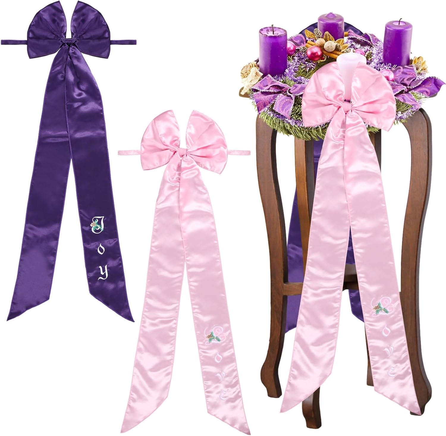 Amazon.com: Peryiter 4 Pcs Advent Wreath Banners Jesus Advent Banner ...