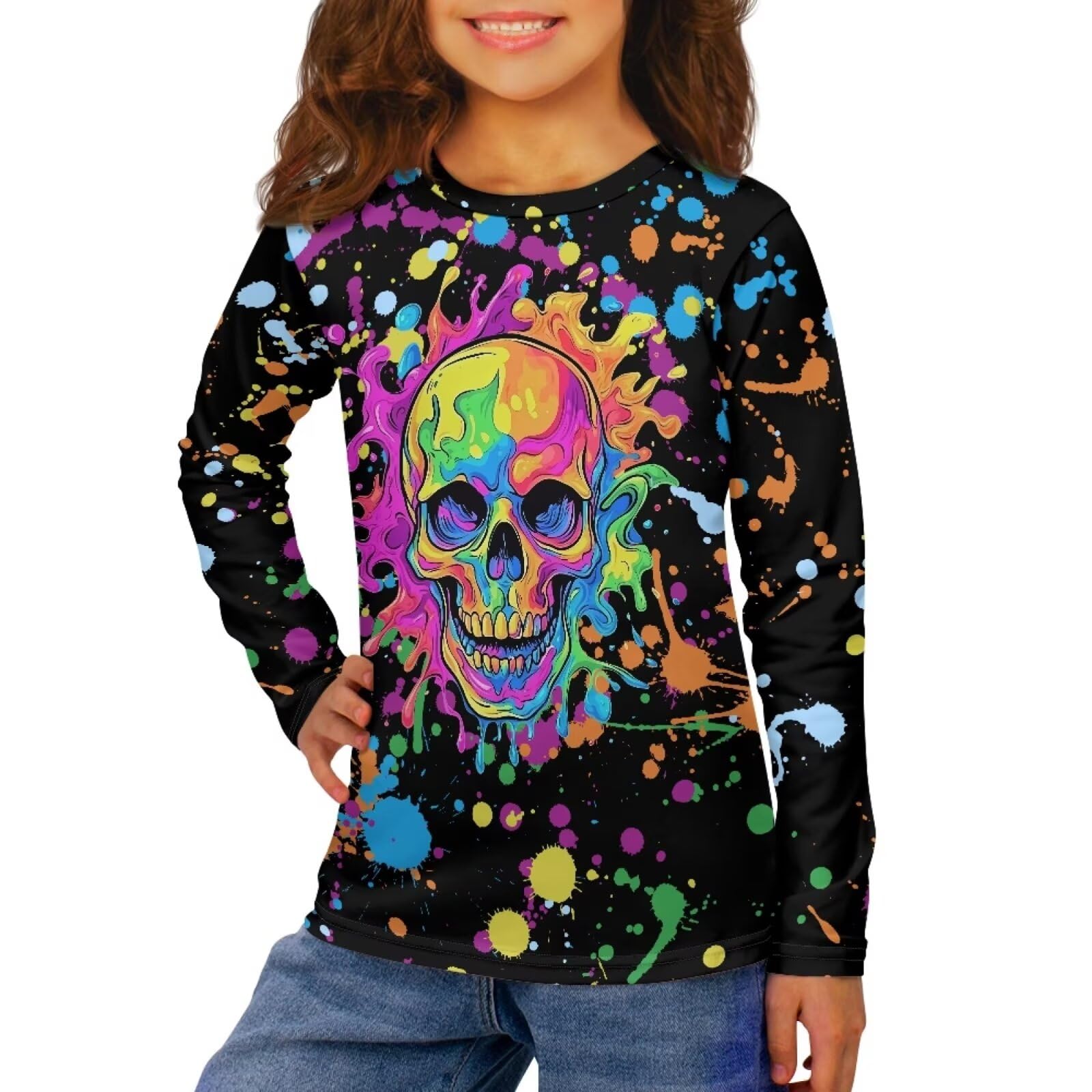 Long Sleeve Shirts for Girls Winter Tops 3-16t Cartoon T Shirts for Fall Clothes