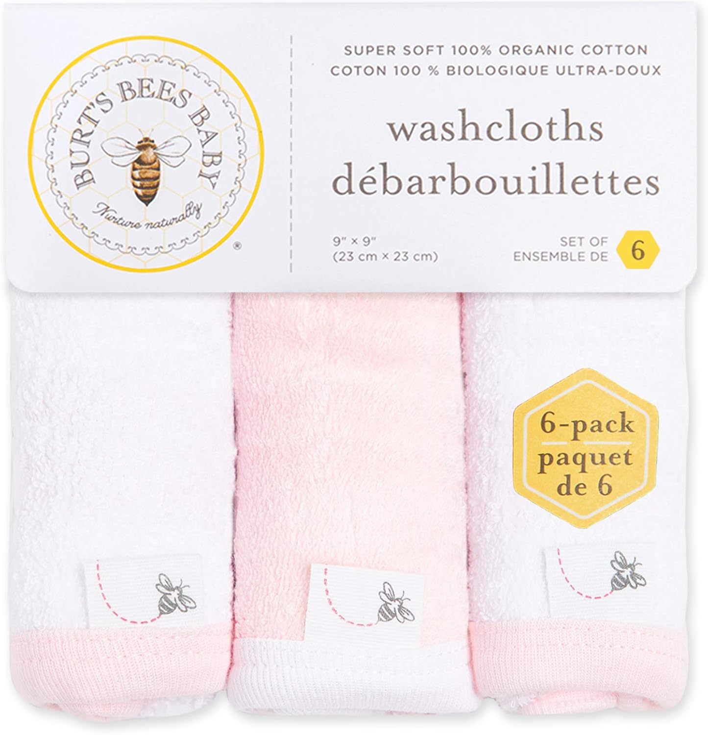 Washcloths, Absorbent Knit Terry, Super Soft 100% Organic Cotton : Everything Else